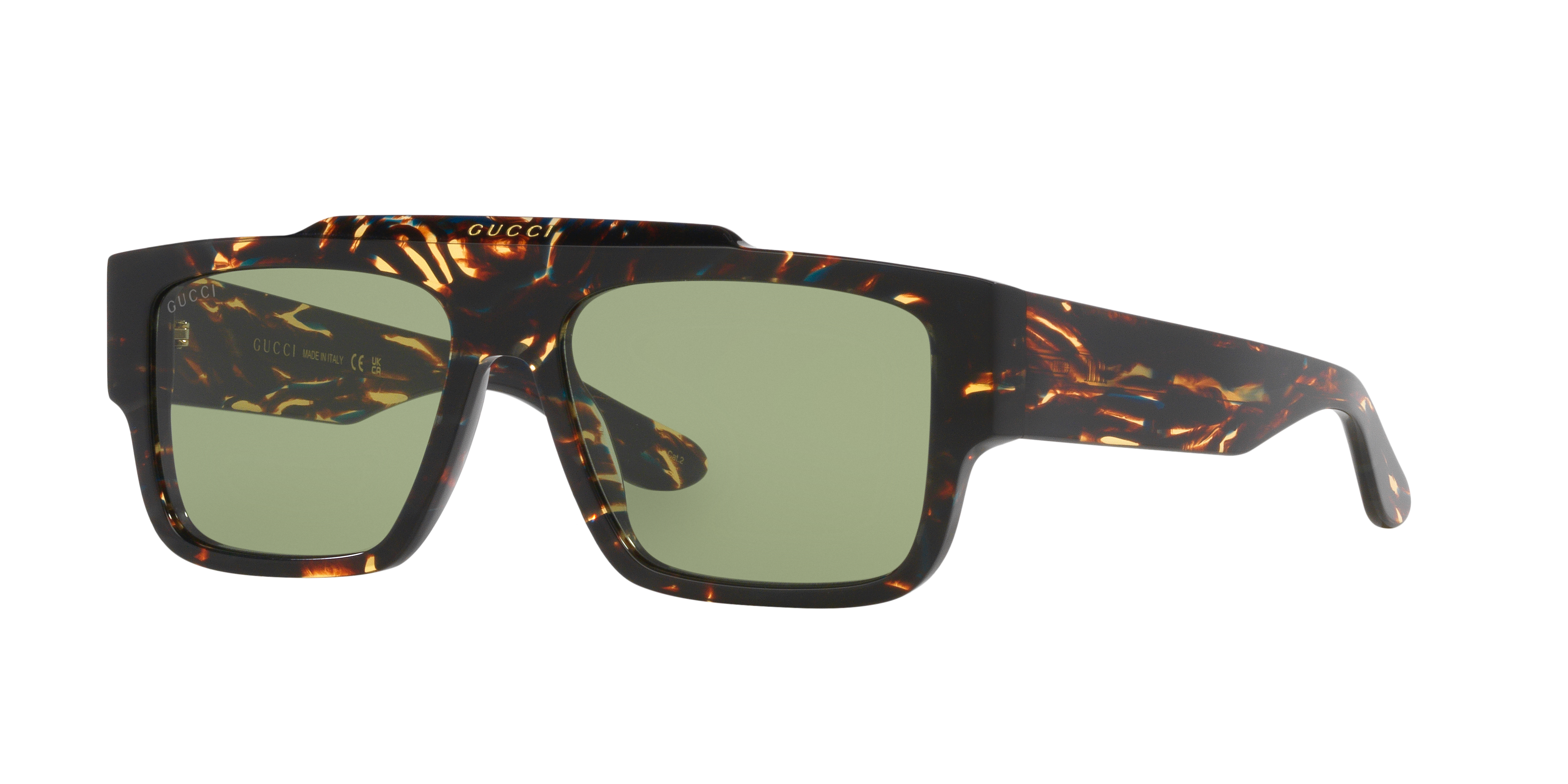 Gucci GG1460S M (56 - 16) with Green lenses and Tortoise frame