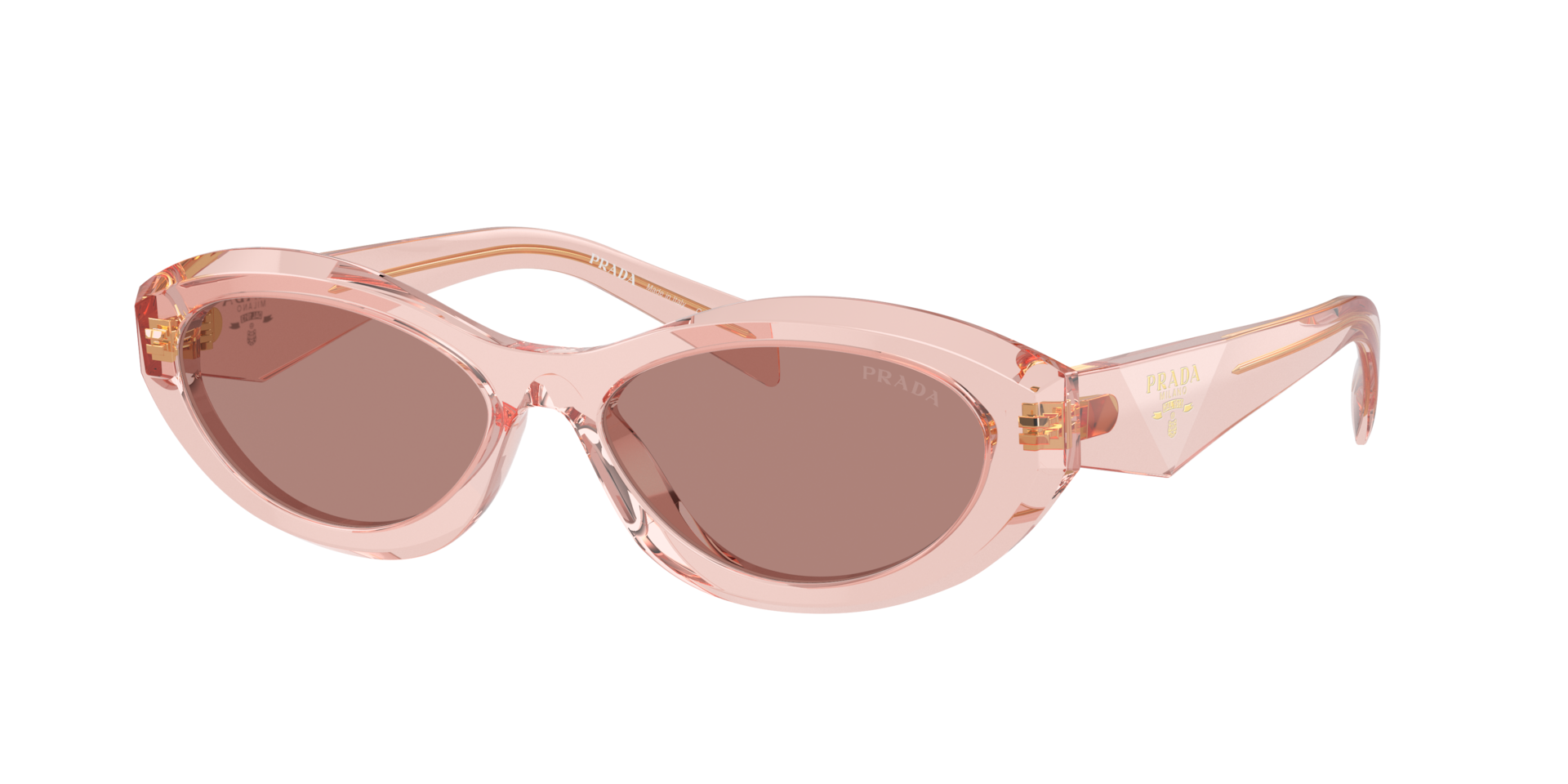 Prada Woman Sunglass PR 26ZSF -  Frame color: Transparent Peach, Lens color: Light Brown