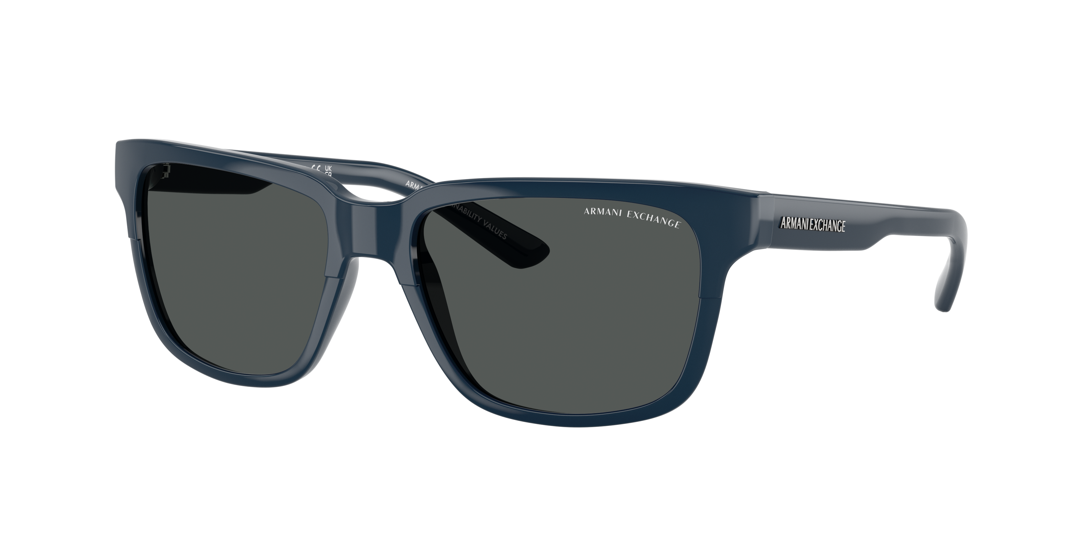 Armani Exchange Unisex Sunglass AX4026S -  Frame color: Shiny Navy Blue, Lens color: Smoke