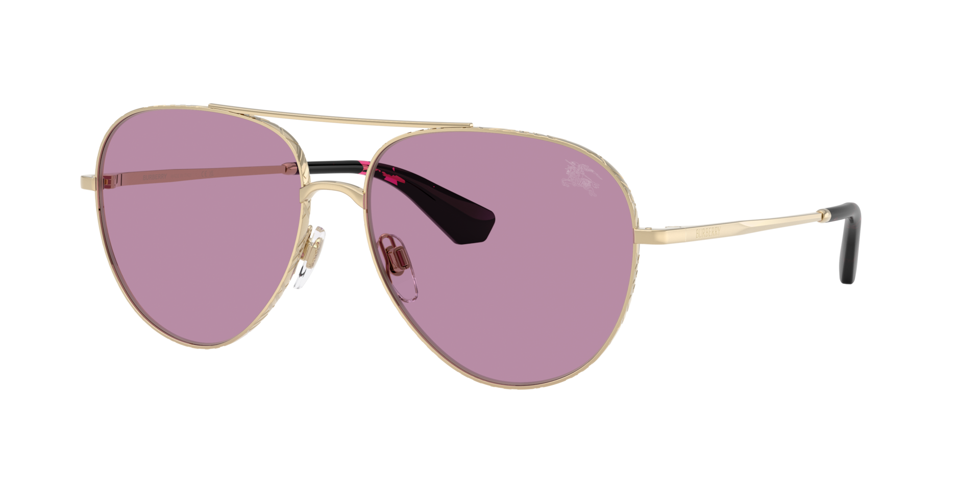 Burberry Unisex Gold Be3172 110969 Sunglasses Metal Violet Pilot Normal - Image 2
