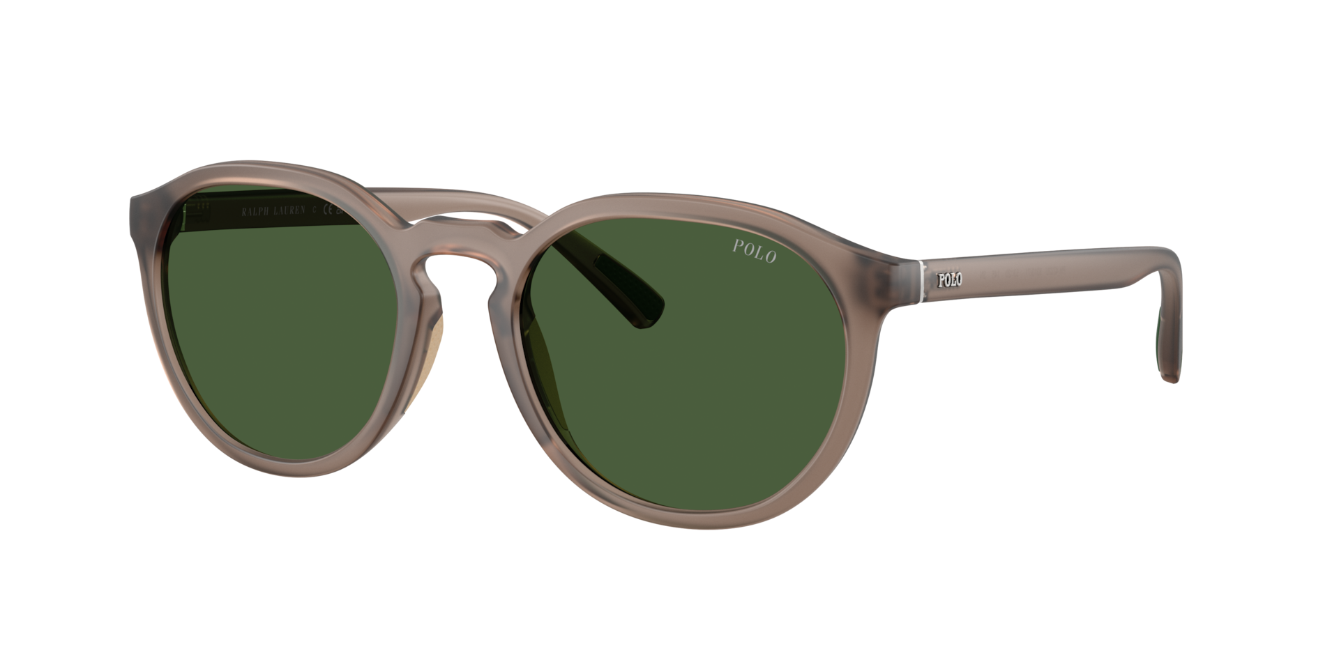 Polo Ralph Lauren Homme Sunglass PH4232U - Couleur du Monture: Marron transparent mat, Couleur de Lentille: Vert bouteille