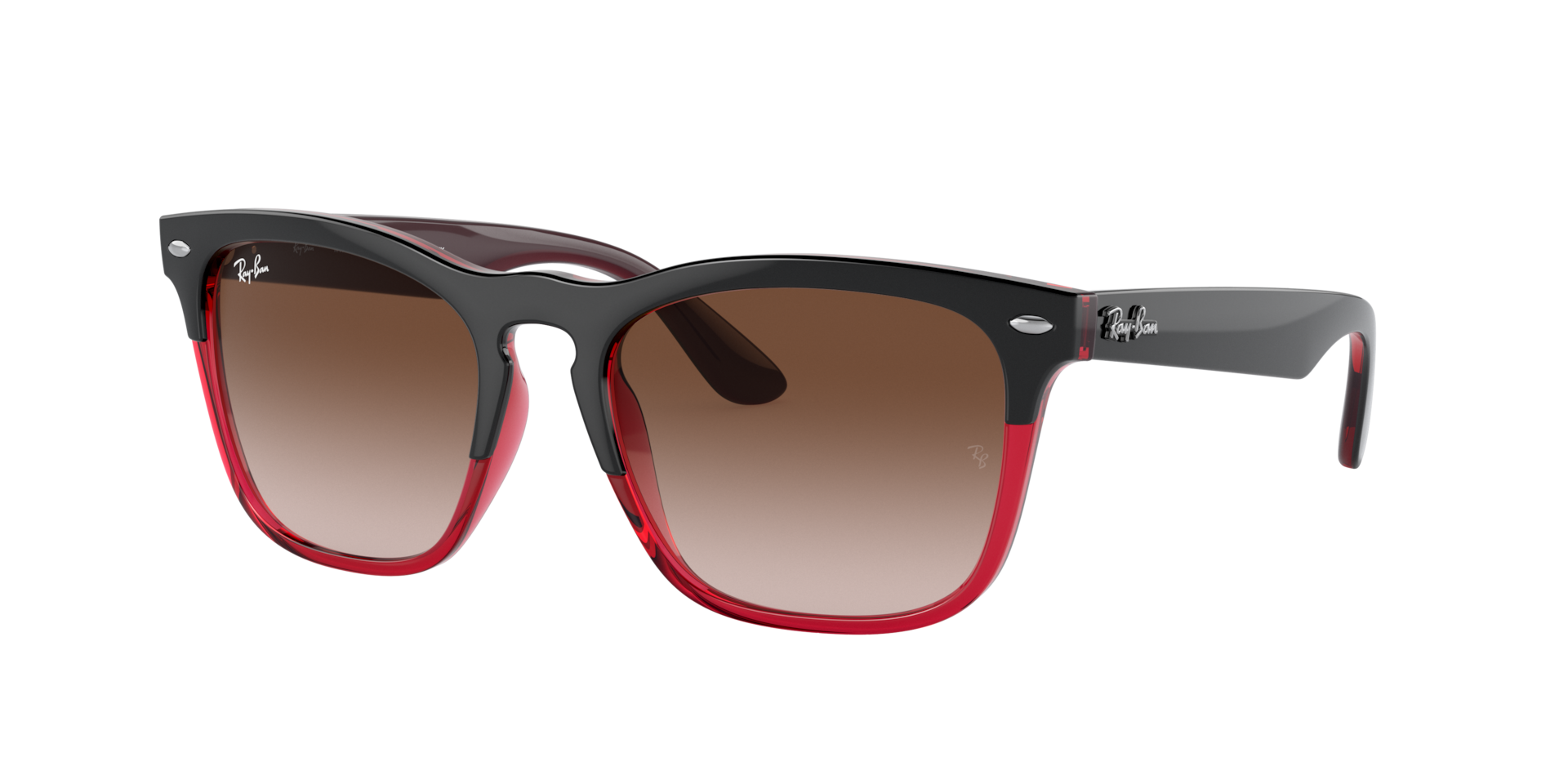 Ray-Ban Unisex Sunglass Steve -  Frame color: Grey On Transparent Red, Lens color: Solid Color