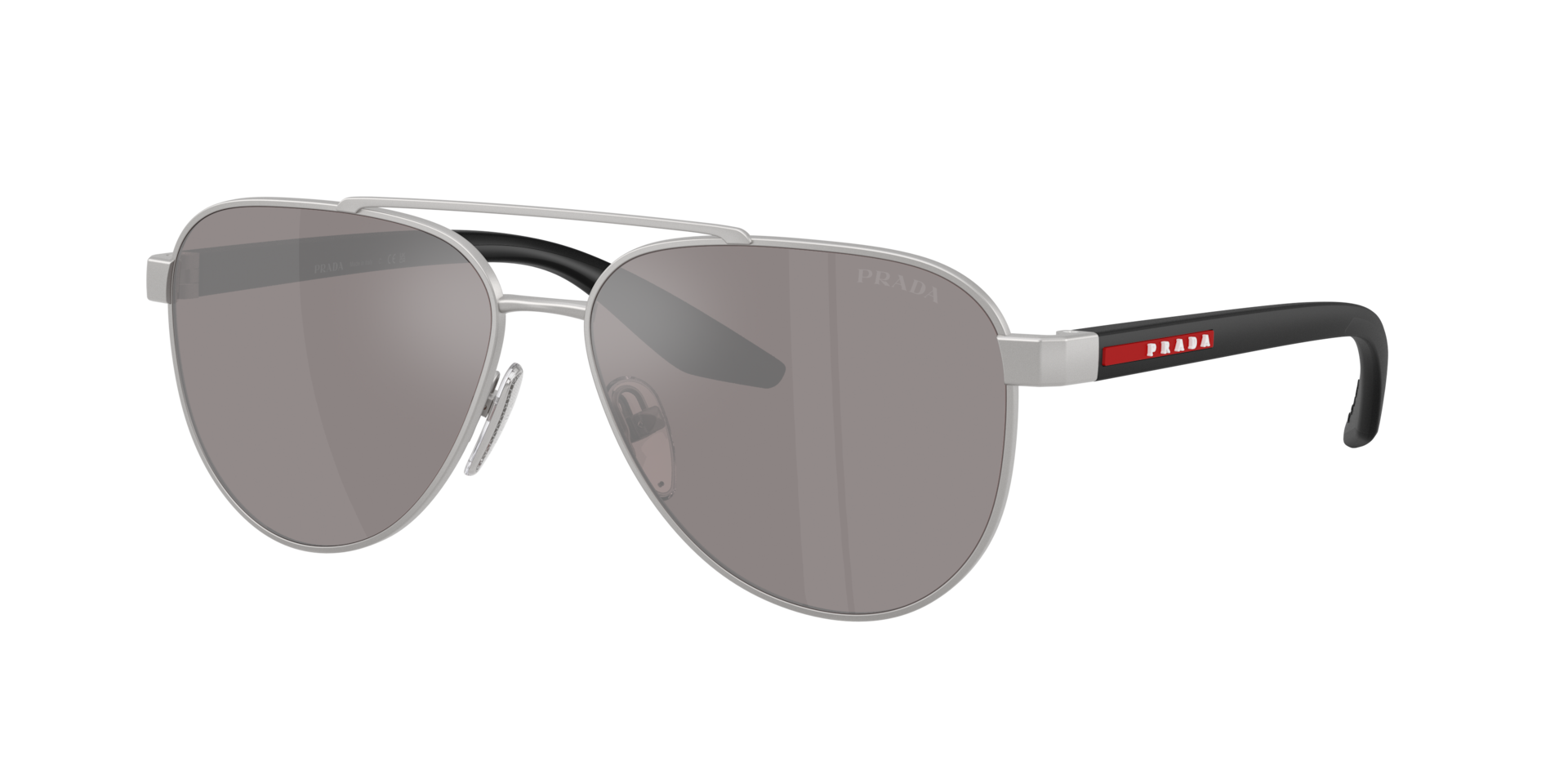 Prada Linea Rossa Man Sunglass PS A52S -  Frame color: Matte Grey, Lens color: Purple Brown Mirror Silver
