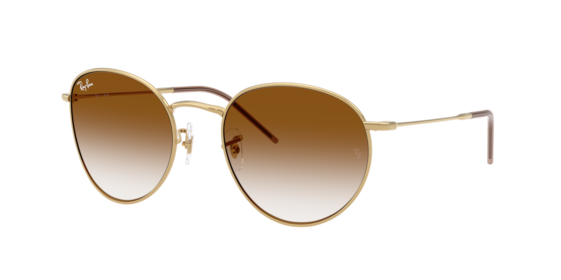 Ray-Ban Unisex Sunglass Round Reverse -  Frame color: Arista Gold, Lens color: Clear Gradient Brown
