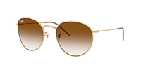 Ray-Ban Round Reverse XL (55 - 21) with Blue lenses and Gold frame