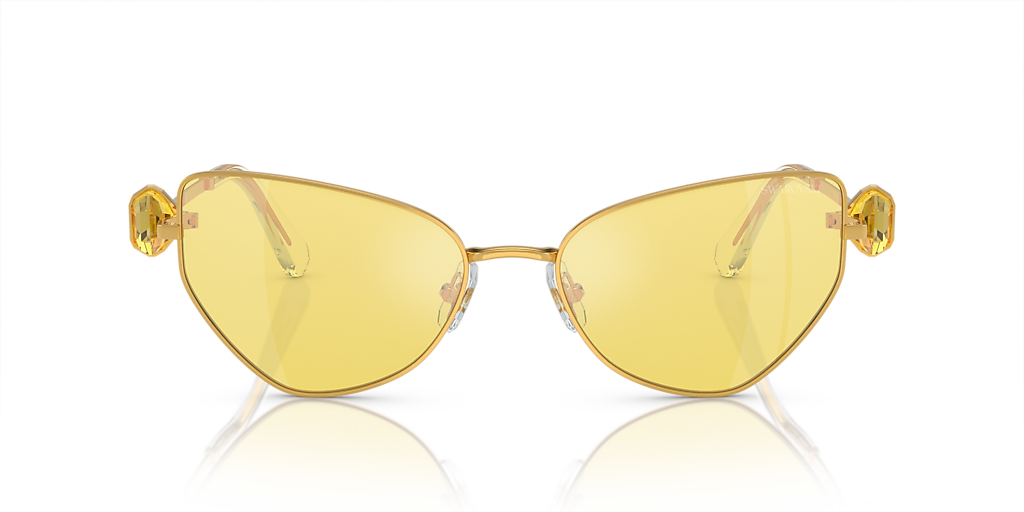 Rare NWT Swarovski Shiny Yellow w/ Crystal Accent Frame/ Roviex Lens Sunglasses Yellow Lense, Swarovski Crystal Embellished, Vintage Oval  main image 4