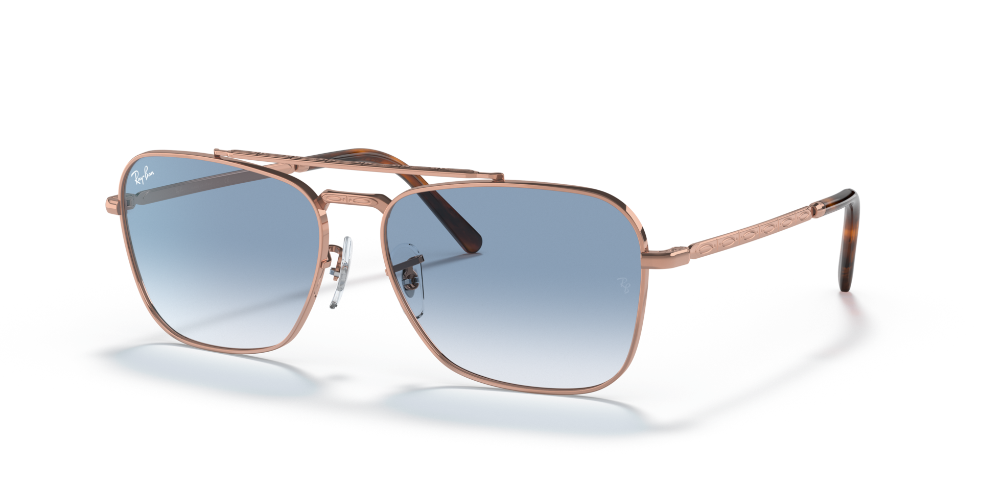 Ray-Ban New Caravan XL (58 - 15) with Blue lenses and Pink frame