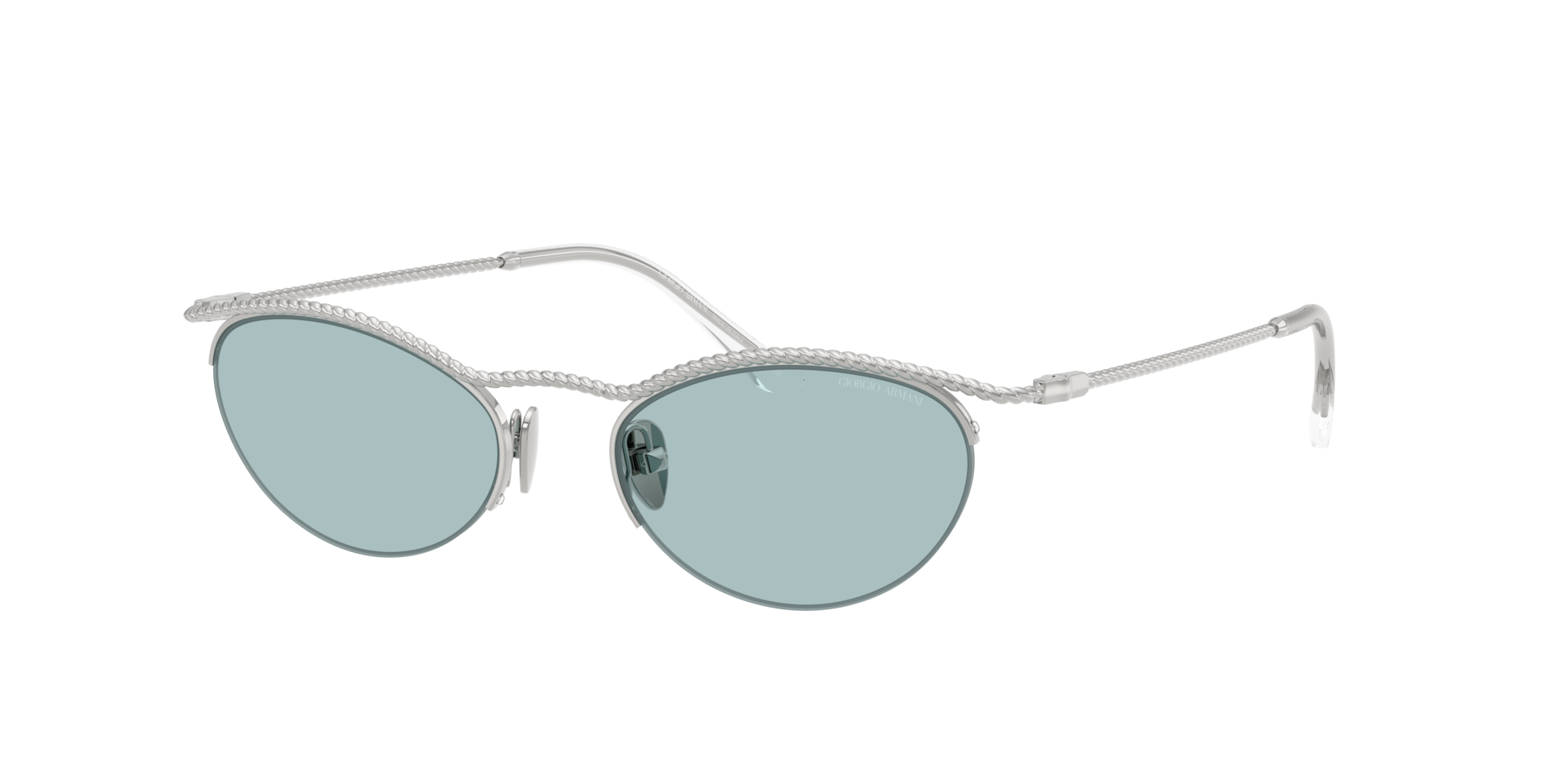 Giorgio Armani Femme Sunglass AR6175 - Couleur du Monture Argent Couleur de Lentille Bleu 243 €