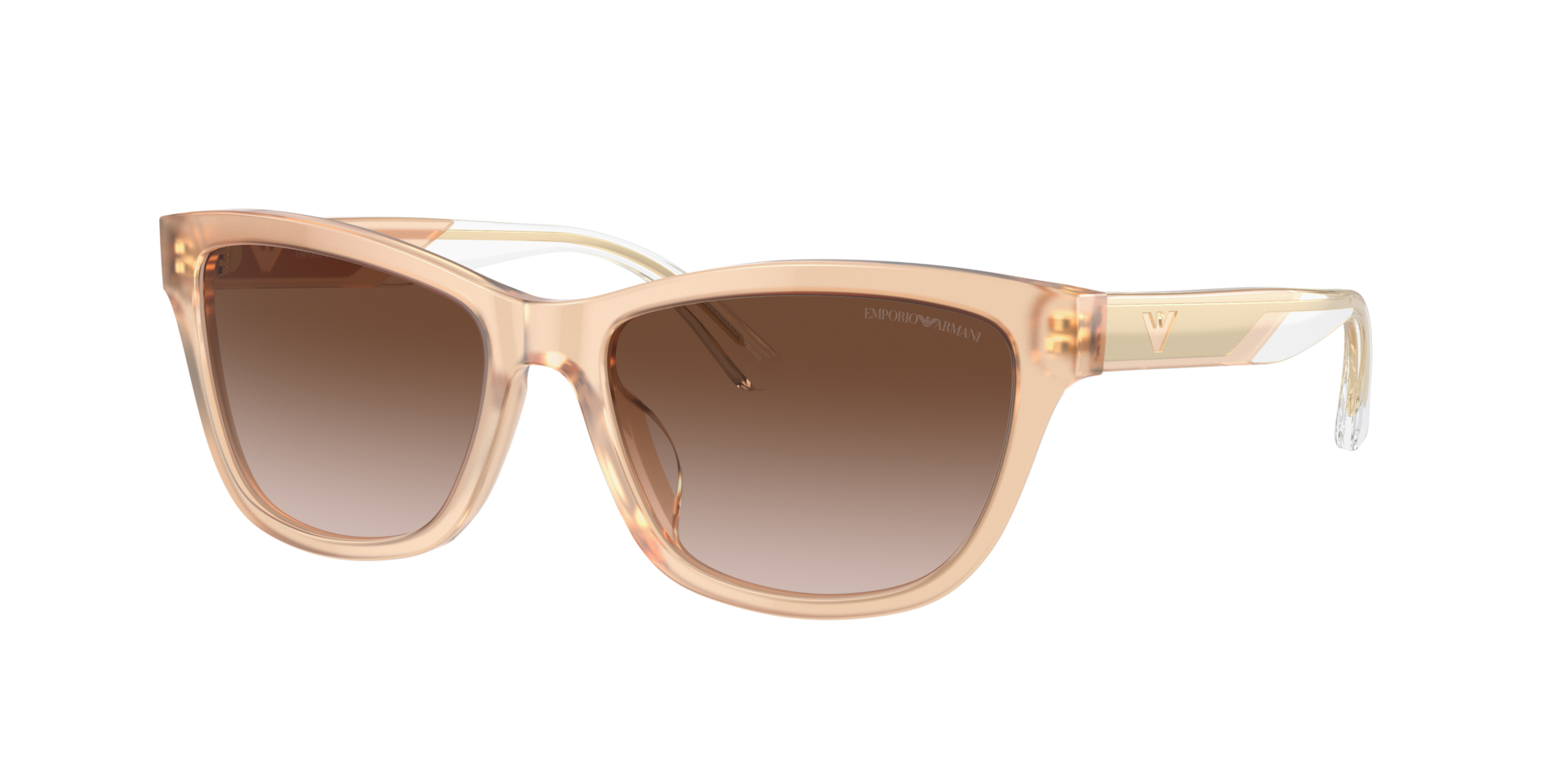 Emporio Armani Woman Sunglass EA4227U -  Frame color: Shiny Opaline Tundra, Lens color: Gradient Brown