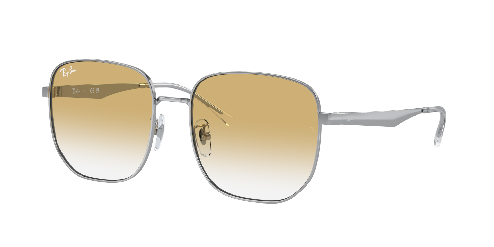 Ray-Ban Unisex Sunglass RB3713D -  Frame color: Silver, Lens color: Yellow