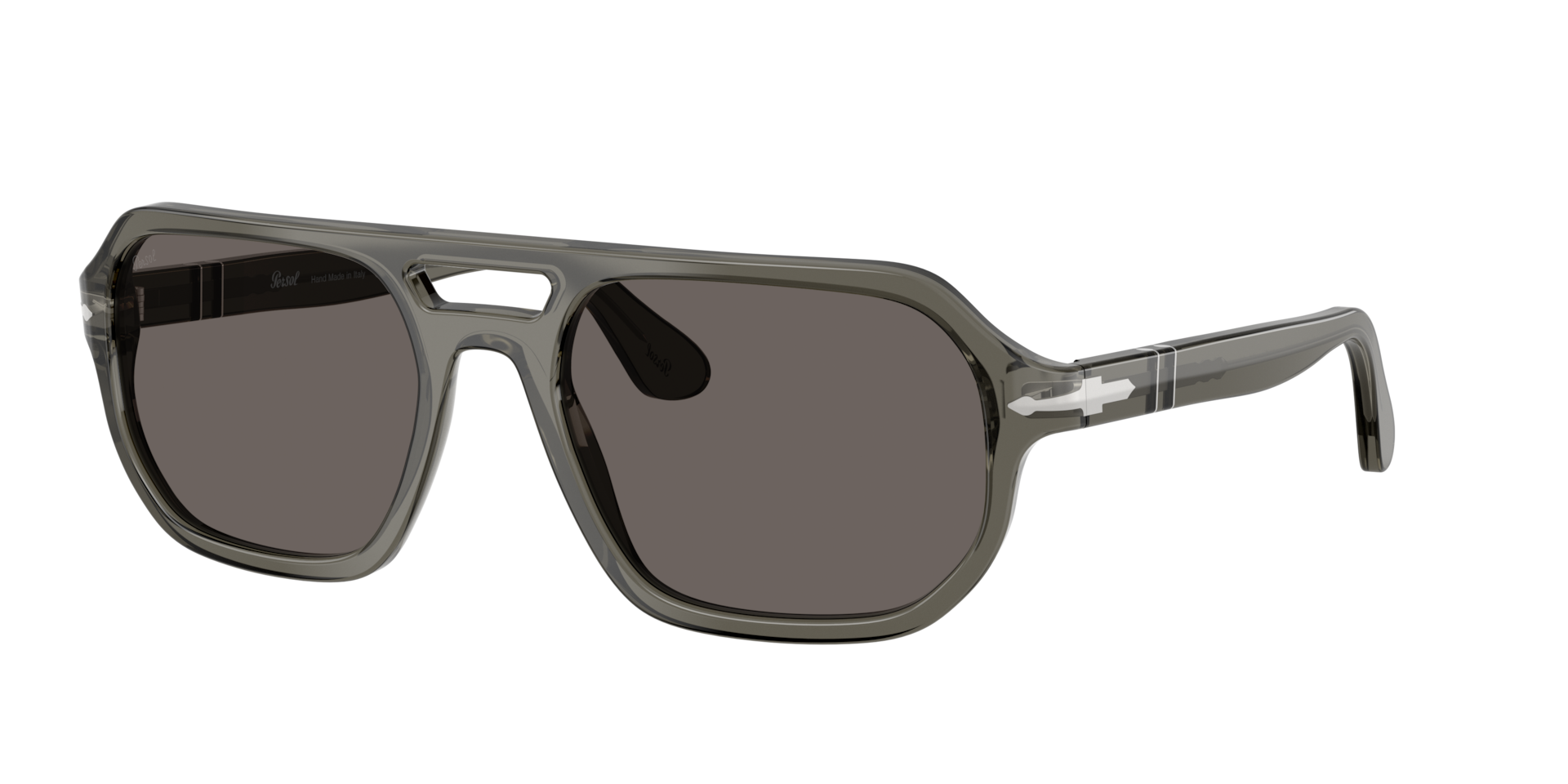 Persol Unisex Sunglass PO3393S - Guido -  Frame color: Transparent Grey, Lens color: Dark Grey