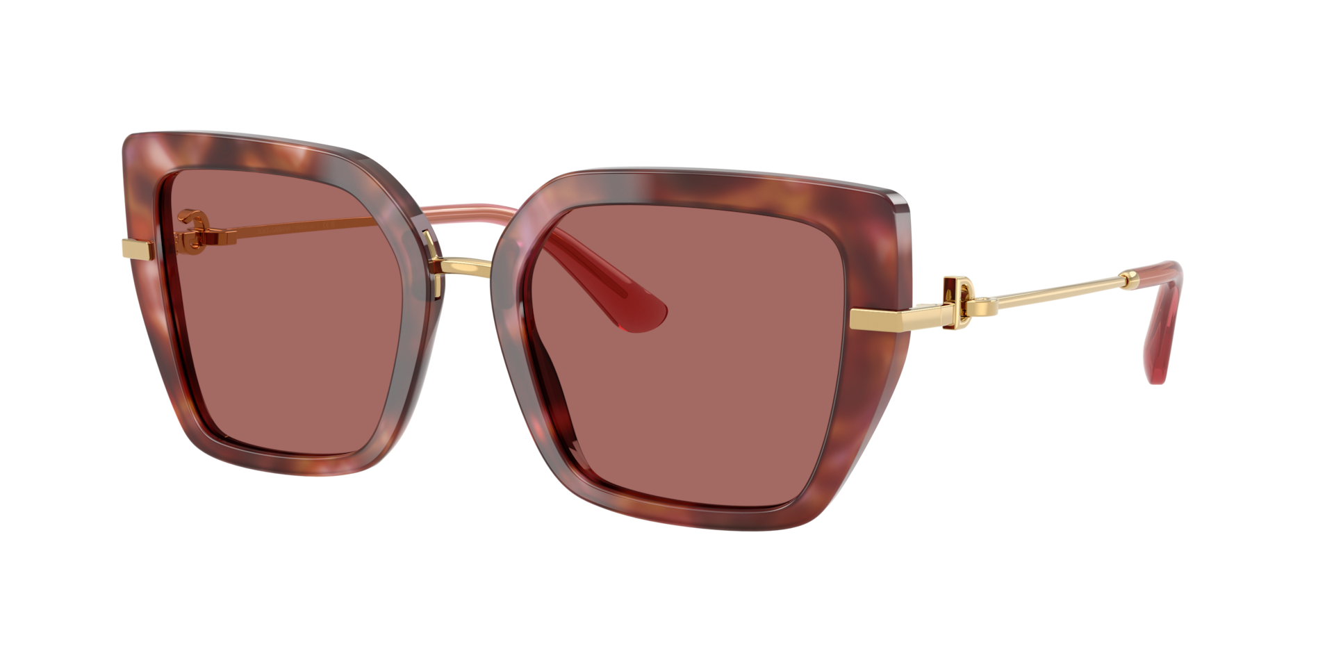 Dolce&Gabbana Frau Sunglass DG4474 - Rahmenfarbe: Havana Braun, Linsenfarbe: Dunkelviolett