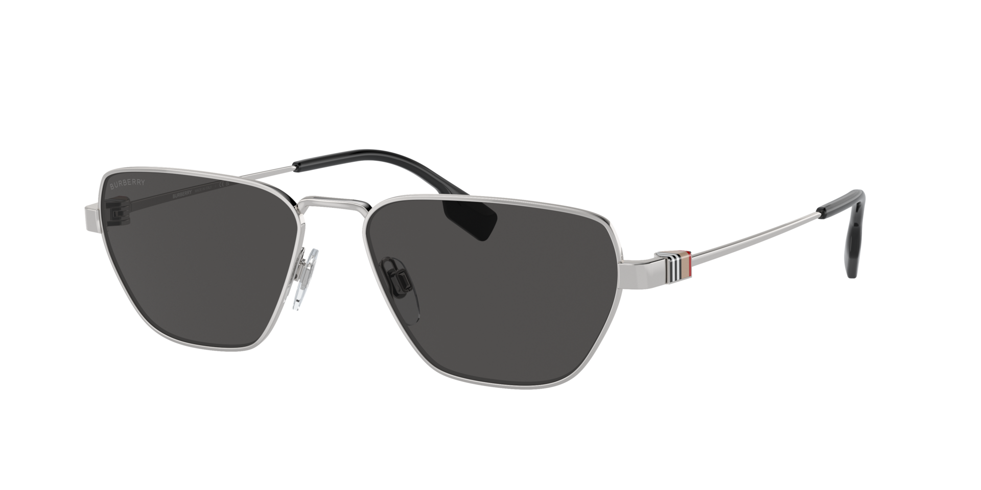 Burberry Mann Sunglass BE3146 - Rahmenfarbe: Silber, Linsenfarbe: Dunkelgrau