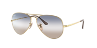 Ray-Ban RB3689 Bi-Gradient L (58 - 14) with Blue lenses and Gold