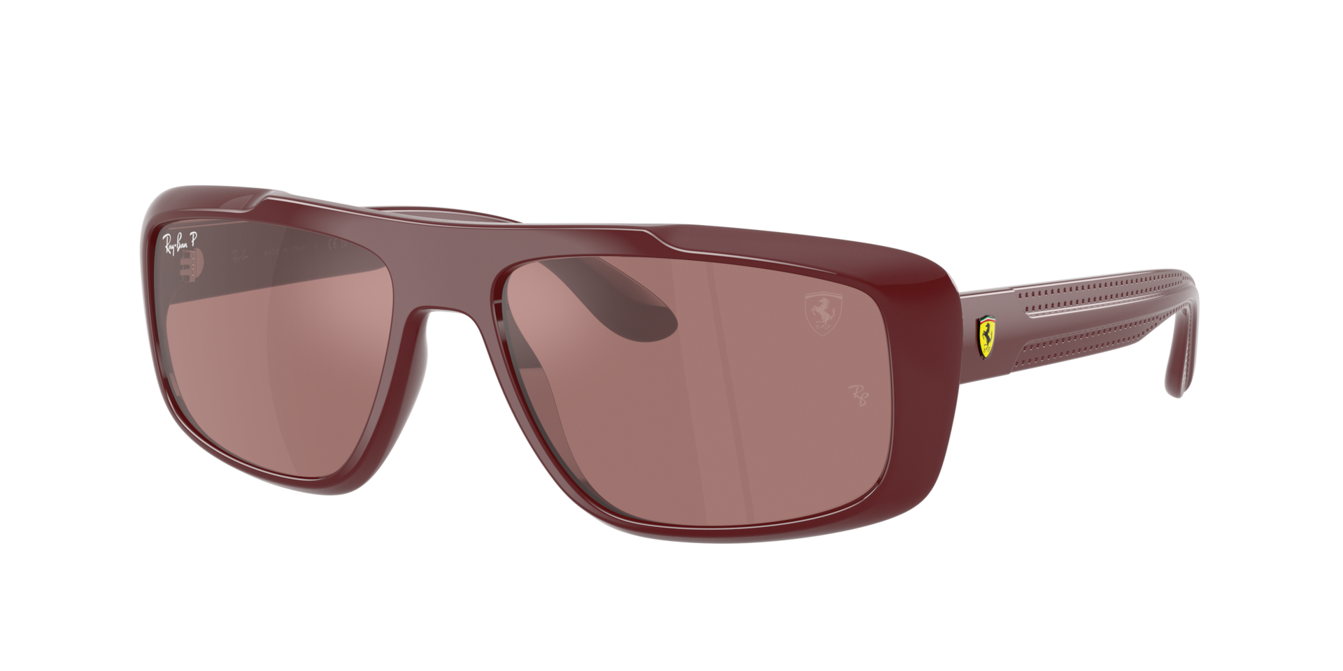 Ray-Ban Unisex Sunglass RB4479M SCUDERIA FERRARI COLLECTION Polarized+ Lenses - Couleur du Monture: Rouge foncé, Couleur de Lentille: Polarisé+ Violet