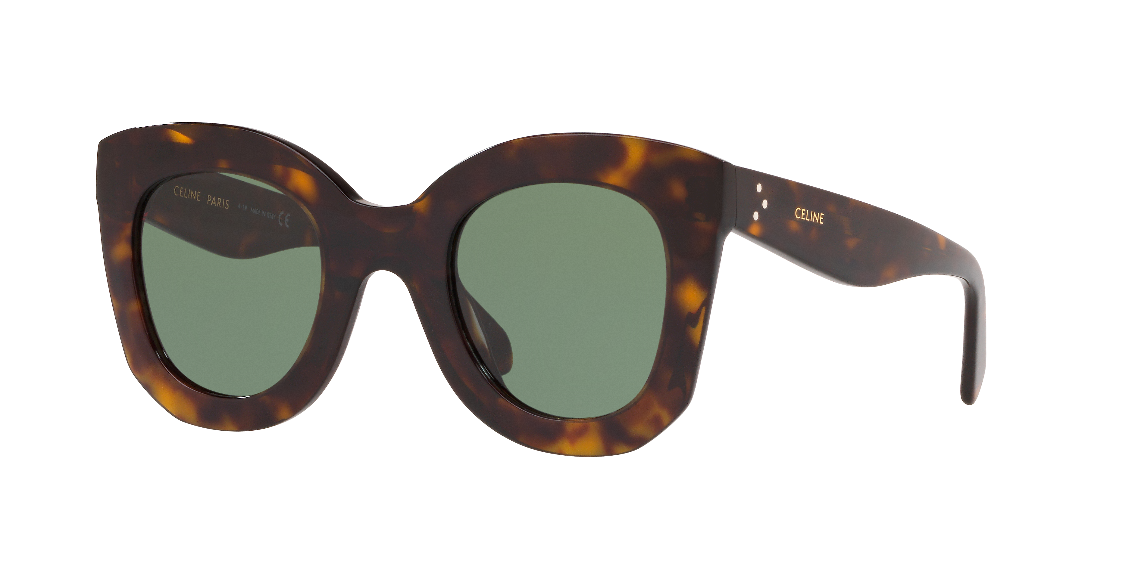 Celine CL4005In XL (47 - 22) with Green lenses and Tortoise frame