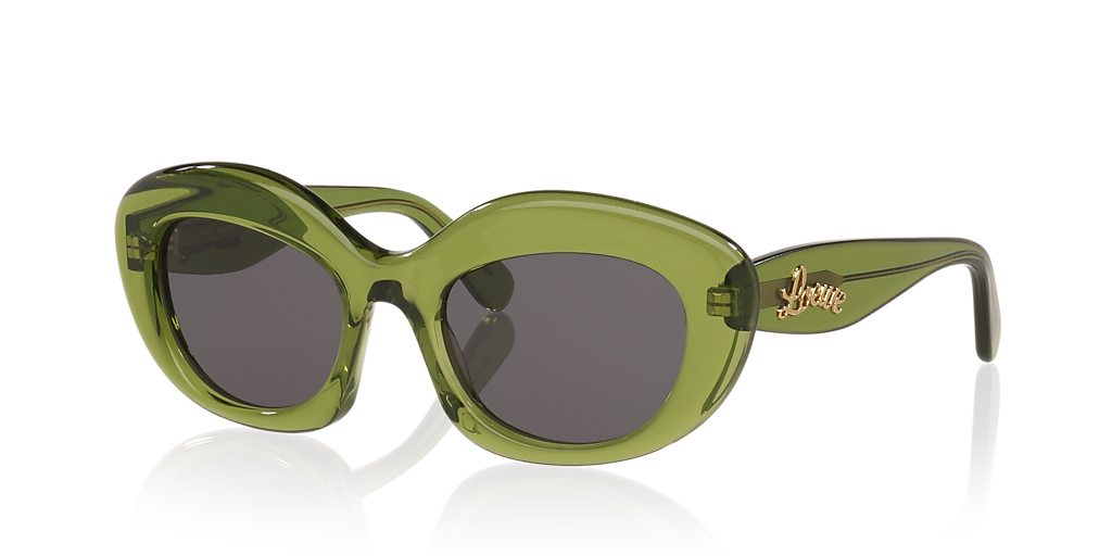Loewe Women\'s Sunglasses in Dark Gray Frames with Green Lenses Sunglasses Loewe Anagram LW40174I 96A 51-20 Green | Visiofactory main image 2