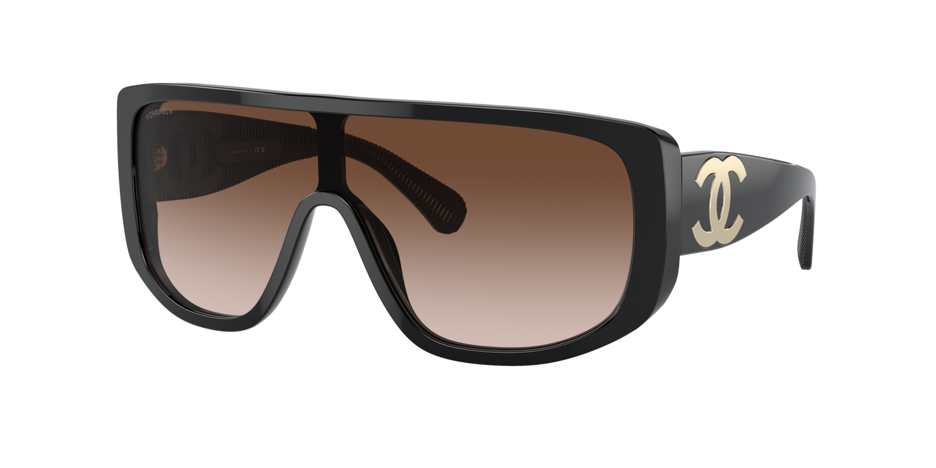 Chanel Femme Sunglass Shield Sunglasses CH5495 - Couleur du Monture Noir Couleur de Lentille Brun 420 €