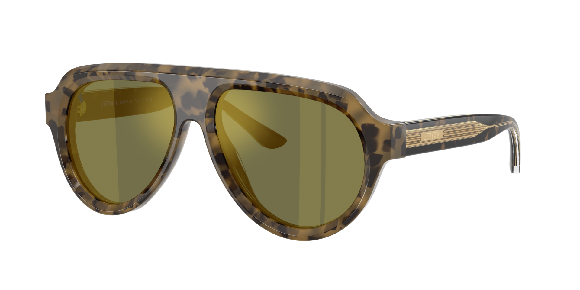 Ferrari Unisex Sunglass FH2019U - Couleur du Monture Marron caille de tortue Couleur de Lentille Vert effet miroir Dor 380 €