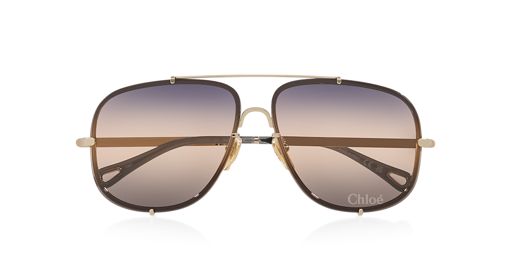 Chloé CH0348S XL (62 - 12) with Blue lenses and Gold frame