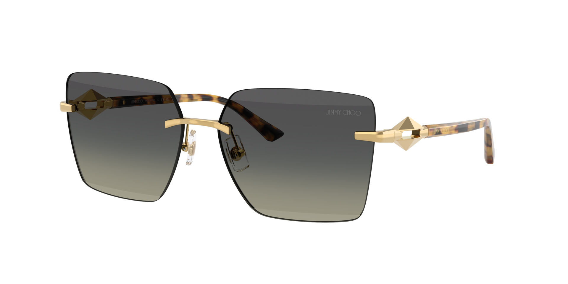 Jimmy Choo Femme Sunglass JC4018 - Couleur du Monture: Or, Couleur de Lentille: Dégradé Gris
