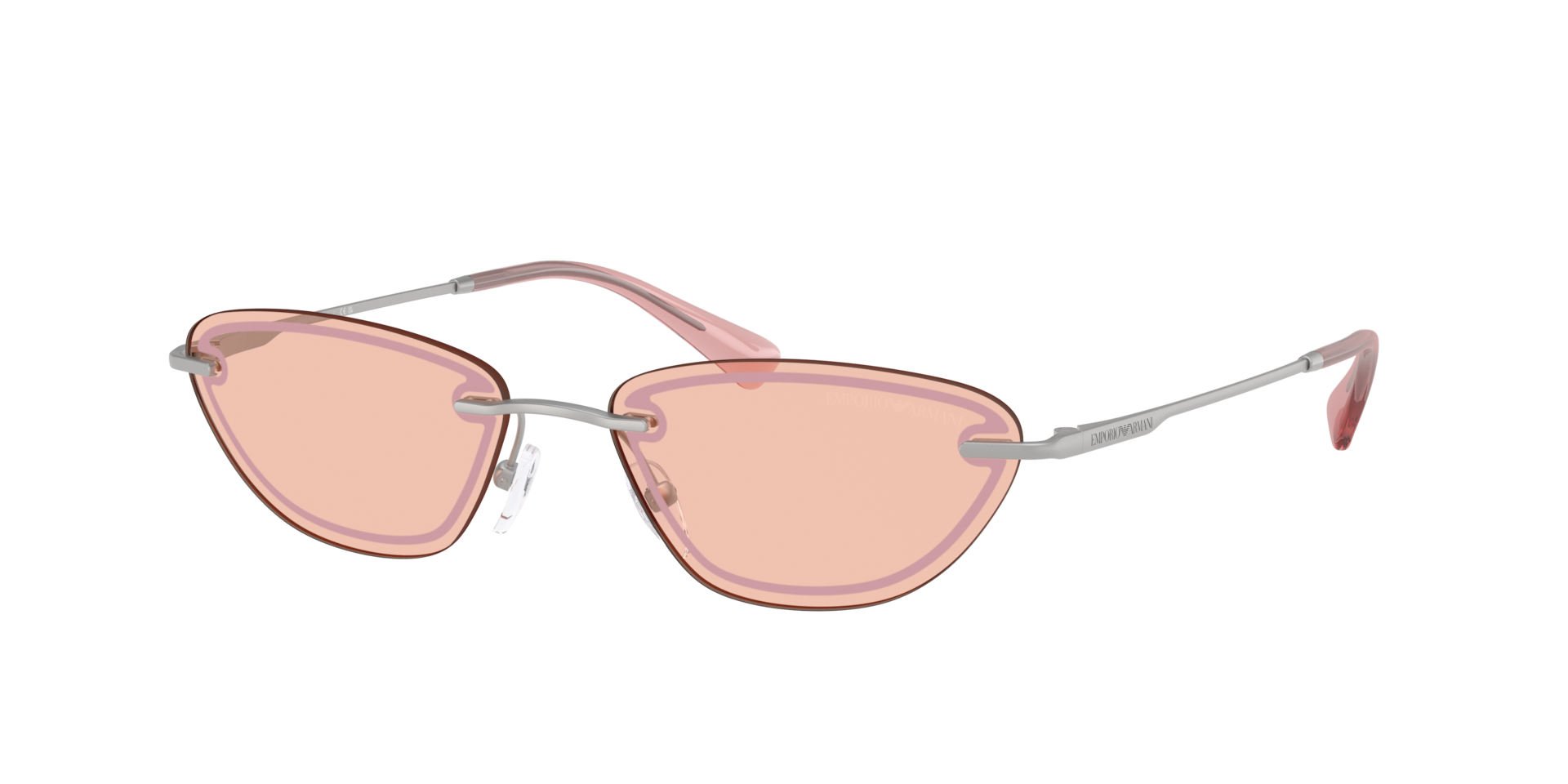 Emporio Armani Femme Sunglass EA2158 - Couleur du Monture: Argent Mat, Couleur de Lentille: Rose clair