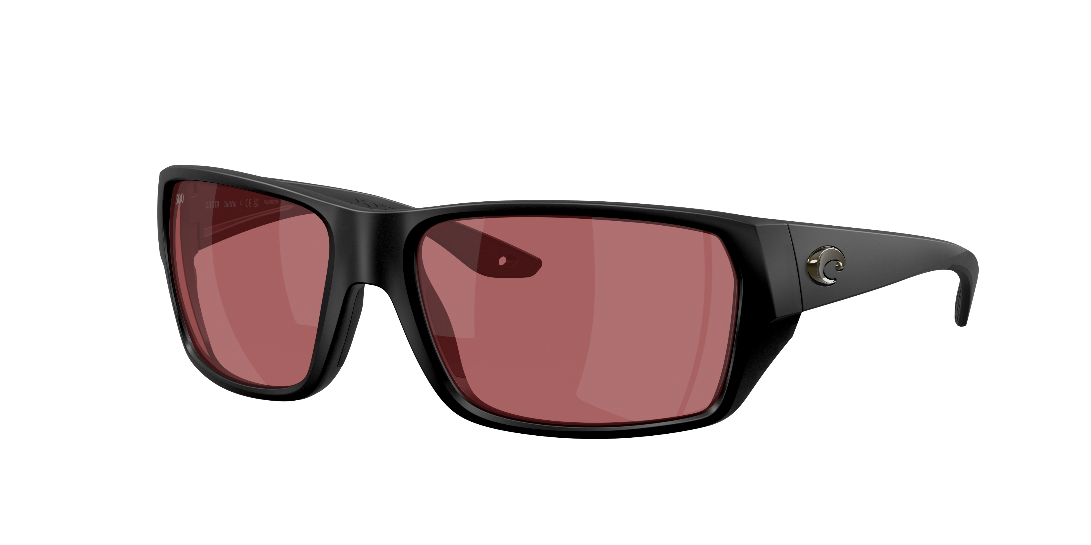 Costa Man Sunglass Tailfin -  Frame color: Matte Black, Lens color: Rose
