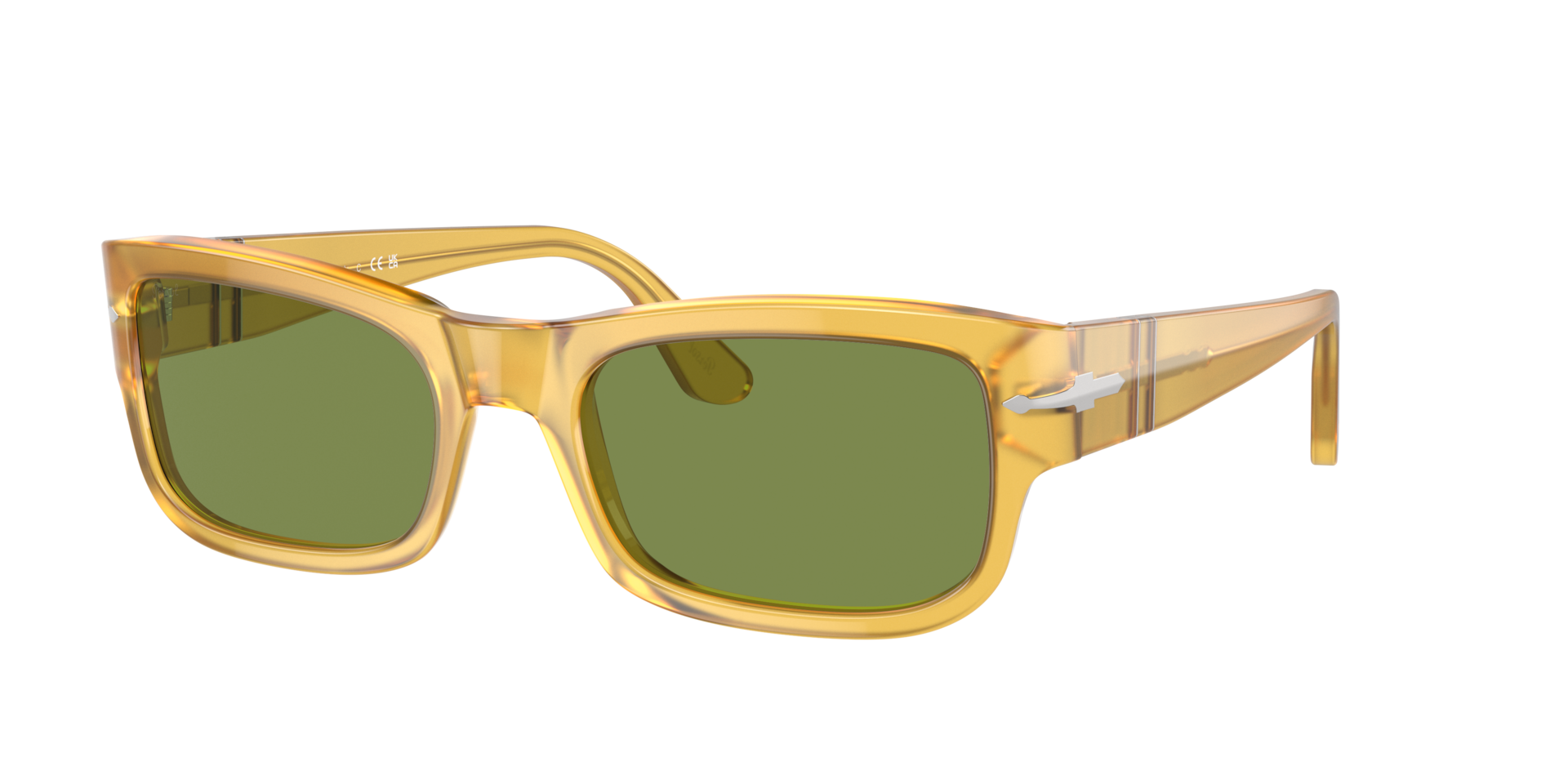 Persol Unisex Sunglass PO3326S - Rahmenfarbe: Miele, Linsenfarbe: Grün
