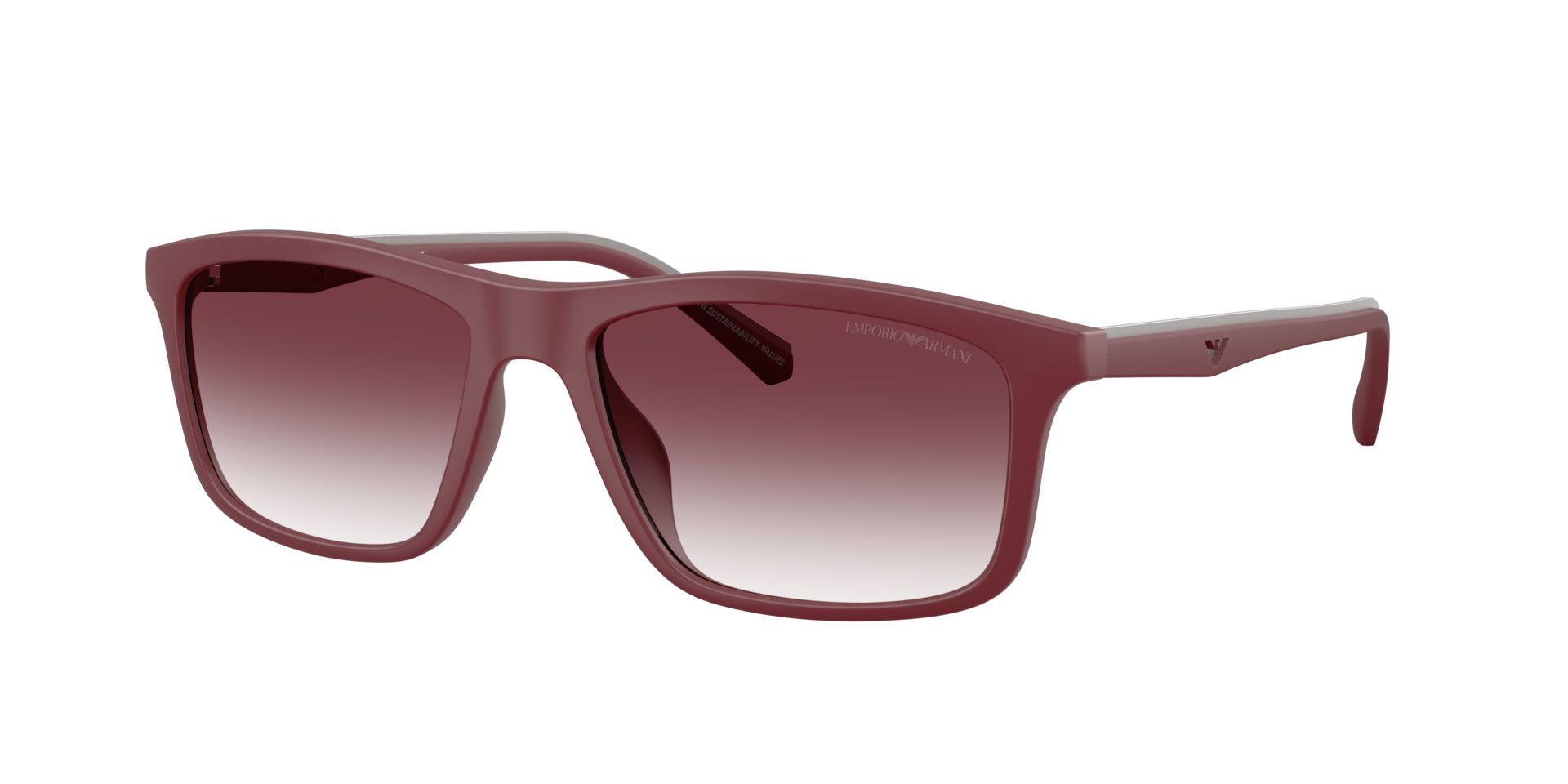 Emporio Armani Herren Transparent Verlaufstönung Dunkellila Mann Sunglass Ea4257u - Rahmenfarbe: Matt Bordeaux, Linsenfarbe: