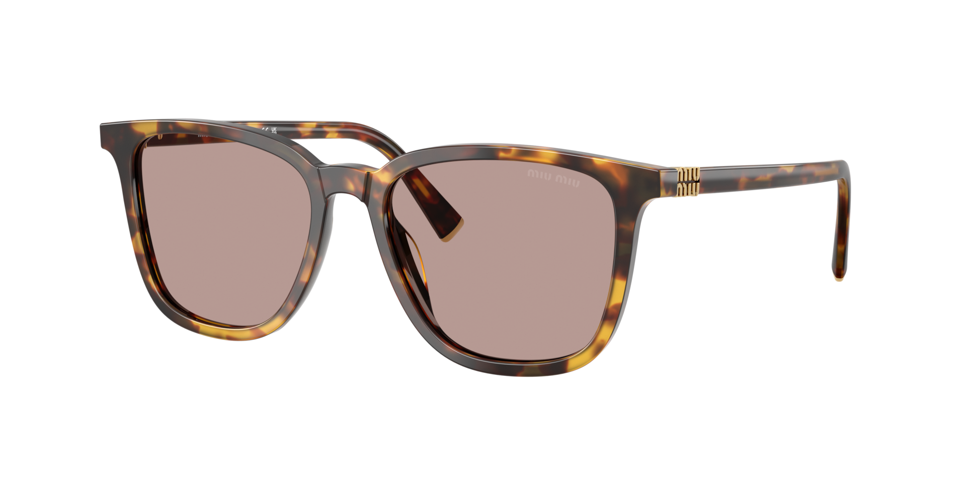 Miu Miu Woman Sunglass MU B03S - Frame color: Honey Havana, Lens color: Light Purple Brown