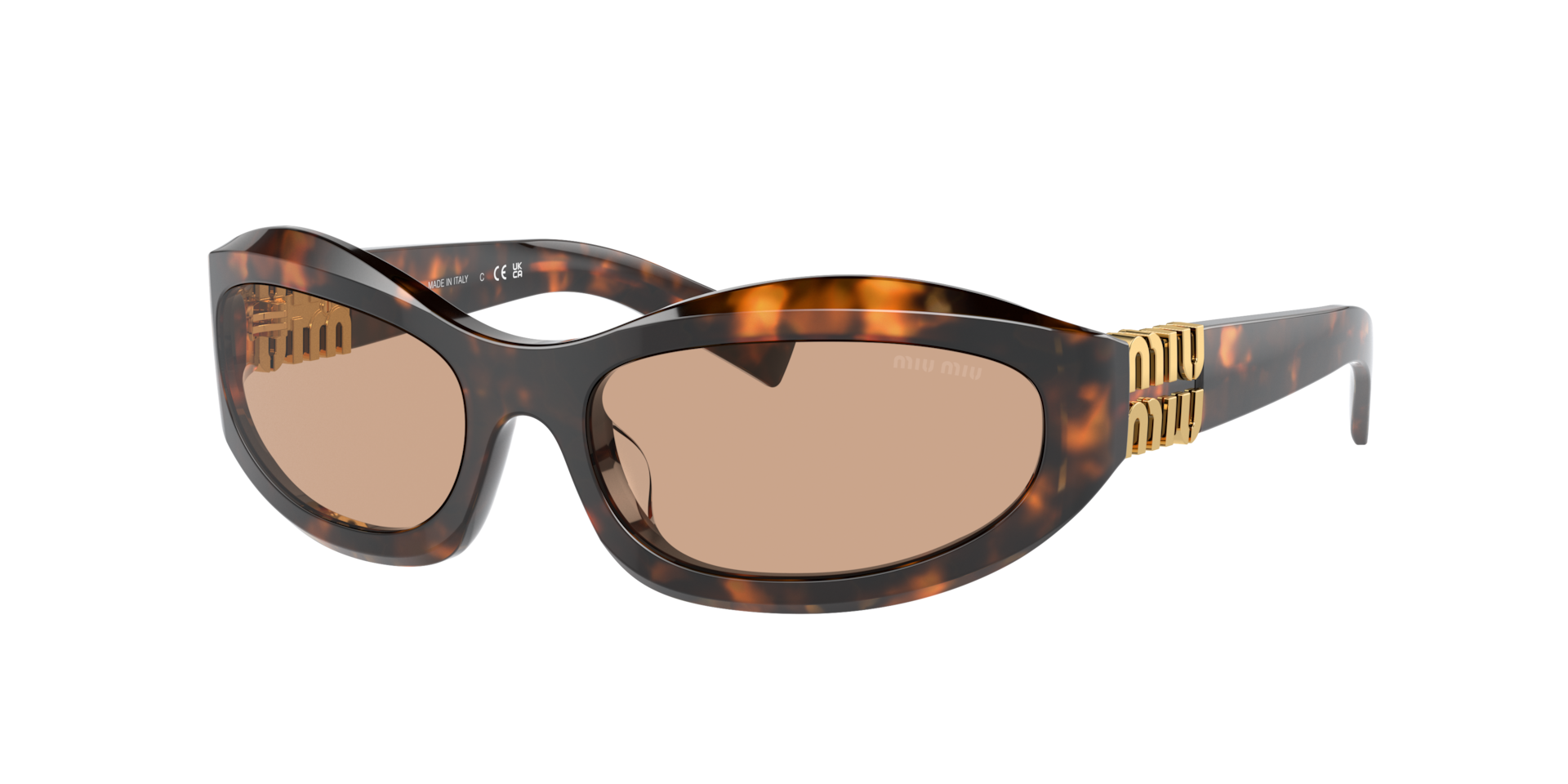Miu Miu Woman Sunglass MU 14ZS -  Frame color: Honey Havana, Lens color: Dark Brown
