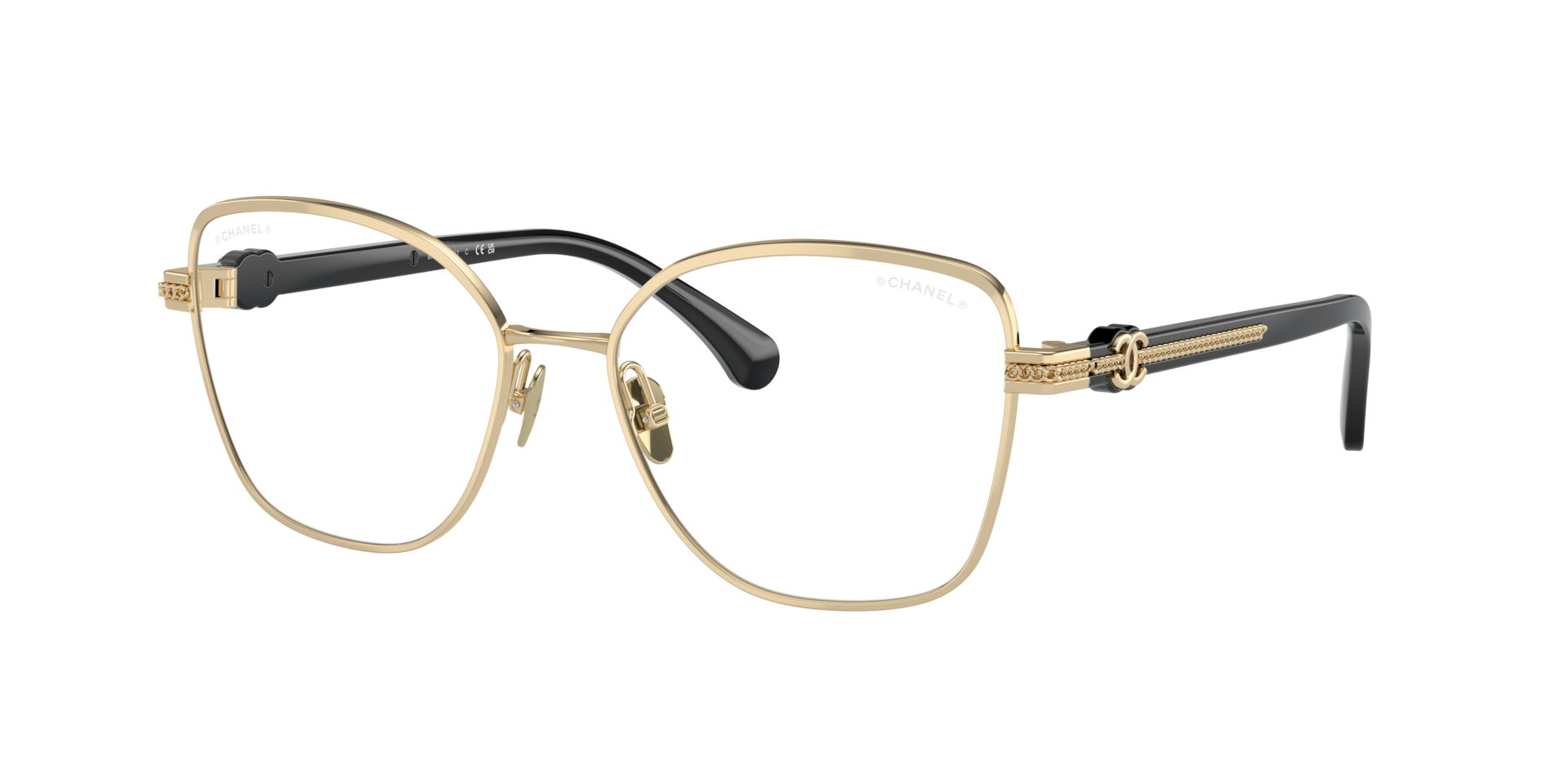 Chanel Femme Sunglass CH2212S - Couleur du Monture Or Ple Couleur de Lentille Incolore Effet miroir Filtre lumire bleue 460 €
