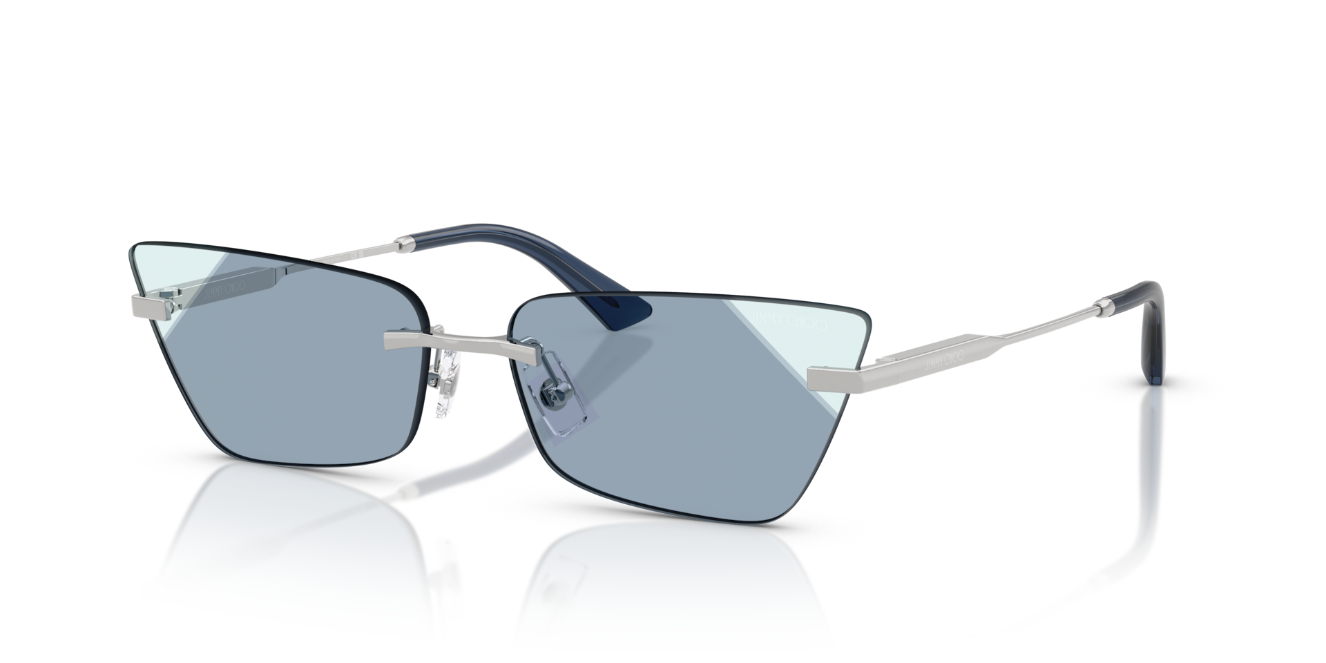Jimmy Choo JC4012 M (60 - 15) com Lentes Azul e Armação Prata