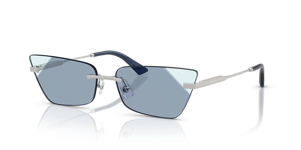 jjj[2着] Jimmy Choo JC4012 M (60 - 15) com Lentes Azul e Armação Prata
