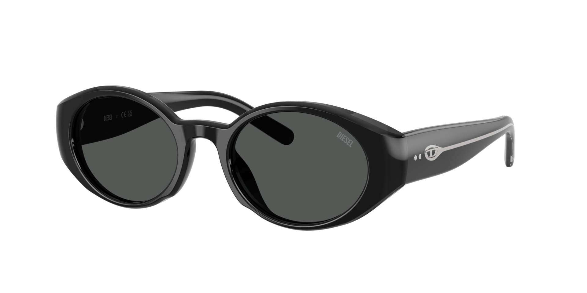 Diesel Unisex Sunglass DL2008U - Frame color: Solid Black, Lens color: Solid Black