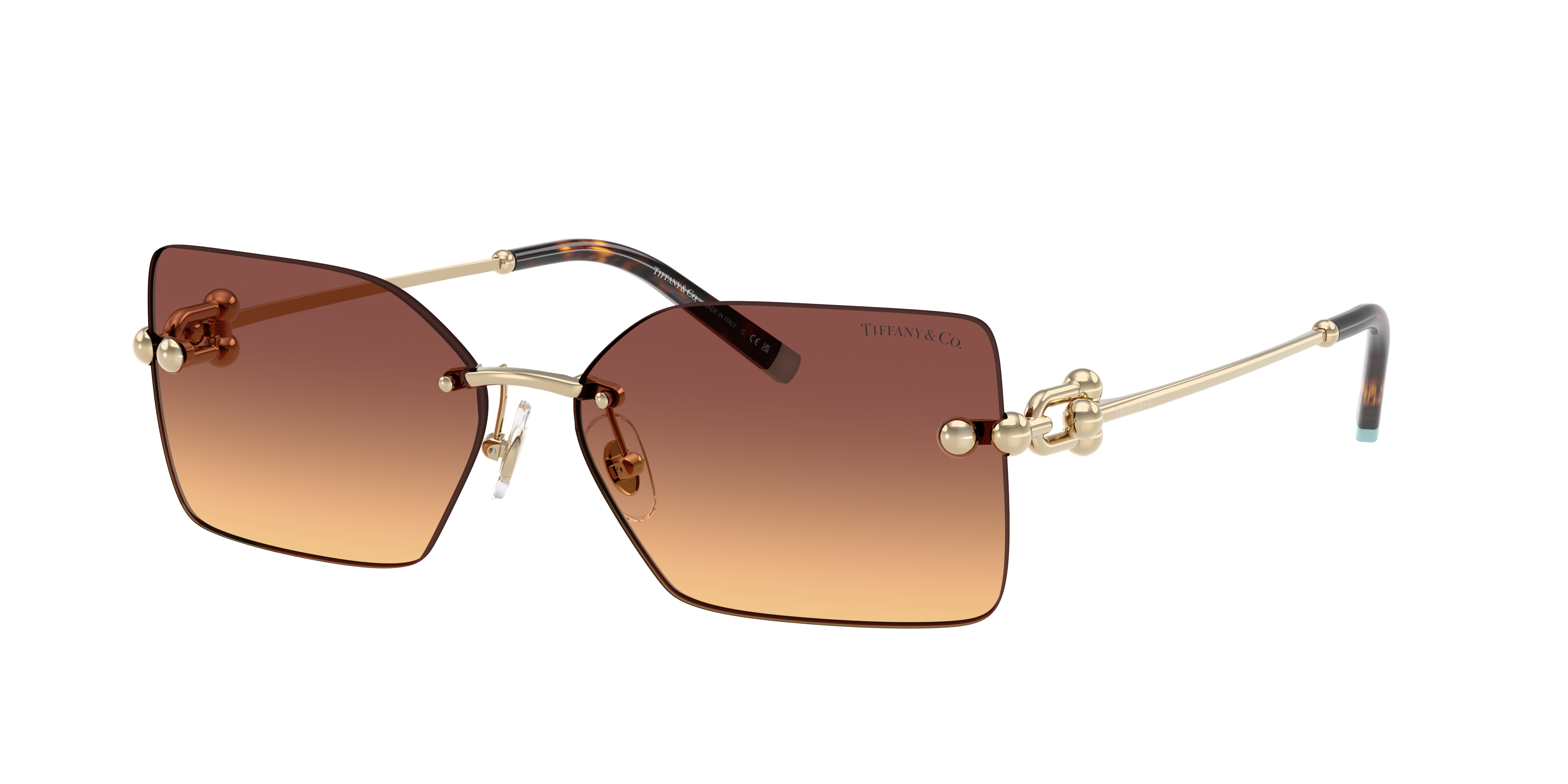 Tiffany & Co. TF3088 L (59 - 14) with Orange lenses and Gold frame