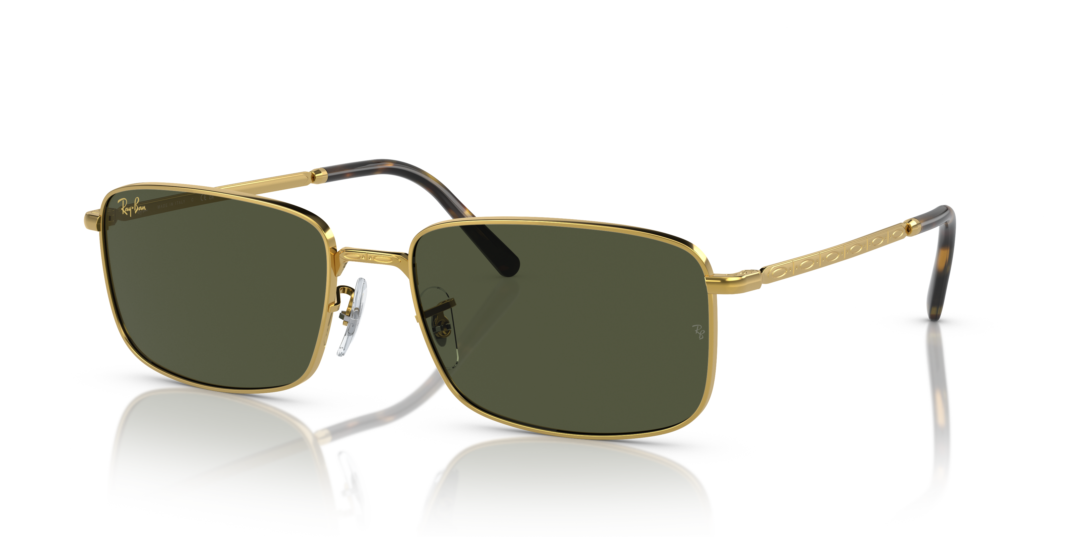 Ray-Ban RB3717 XL (57 - 18) with Green lenses and Gold frame