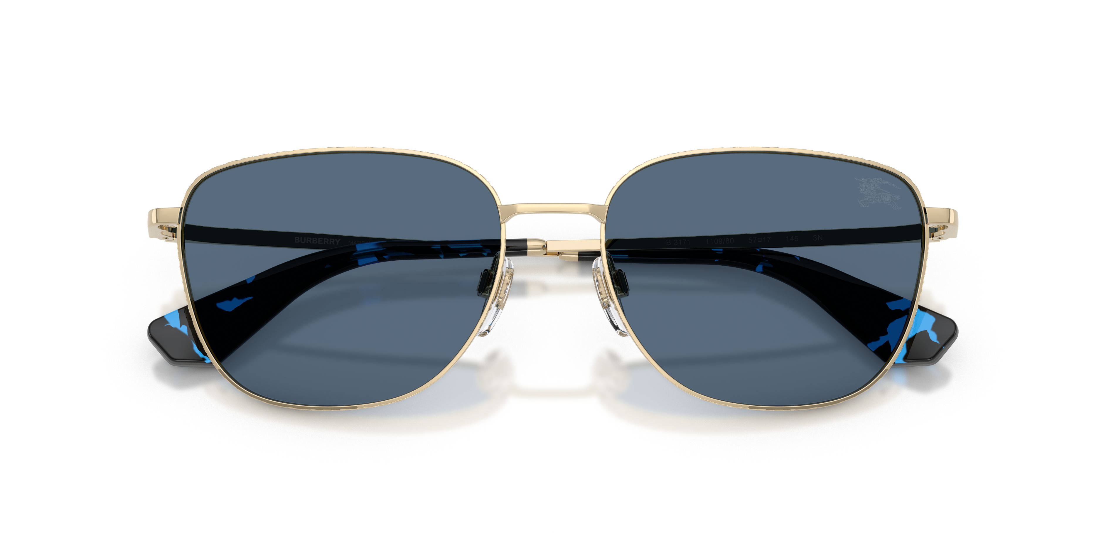 Burberry BE3171 XL (57 - 17) with Blue lenses and Gold frame