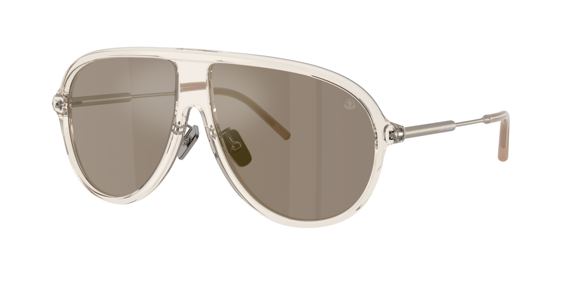 Moncler Unisex Brown Me6009 Glyde 30035A Sunglasses Acetate Transparent Pilot Normal Mirrored - Image 2