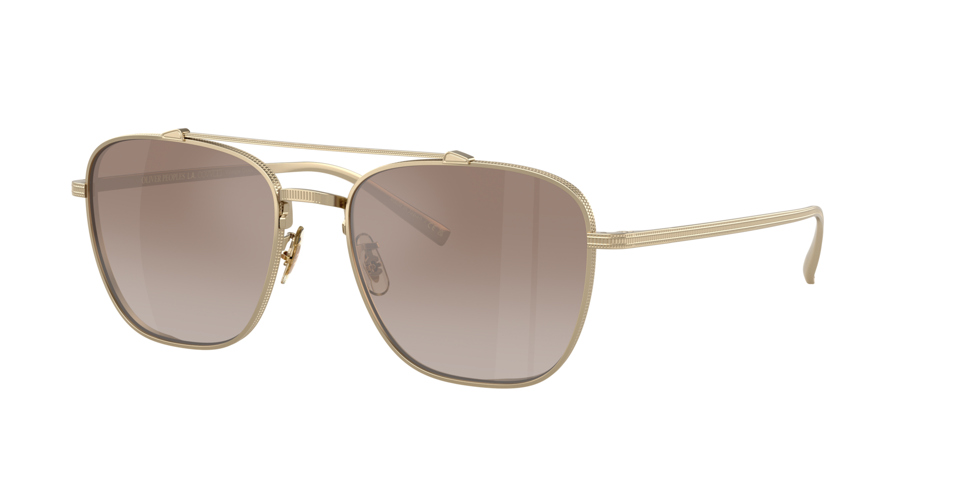 Oliver Peoples Homme Sunglass OV1349ST Avison - Couleur du Monture: Or pâle, Couleur de Lentille: Brun toscan dégradé miroir