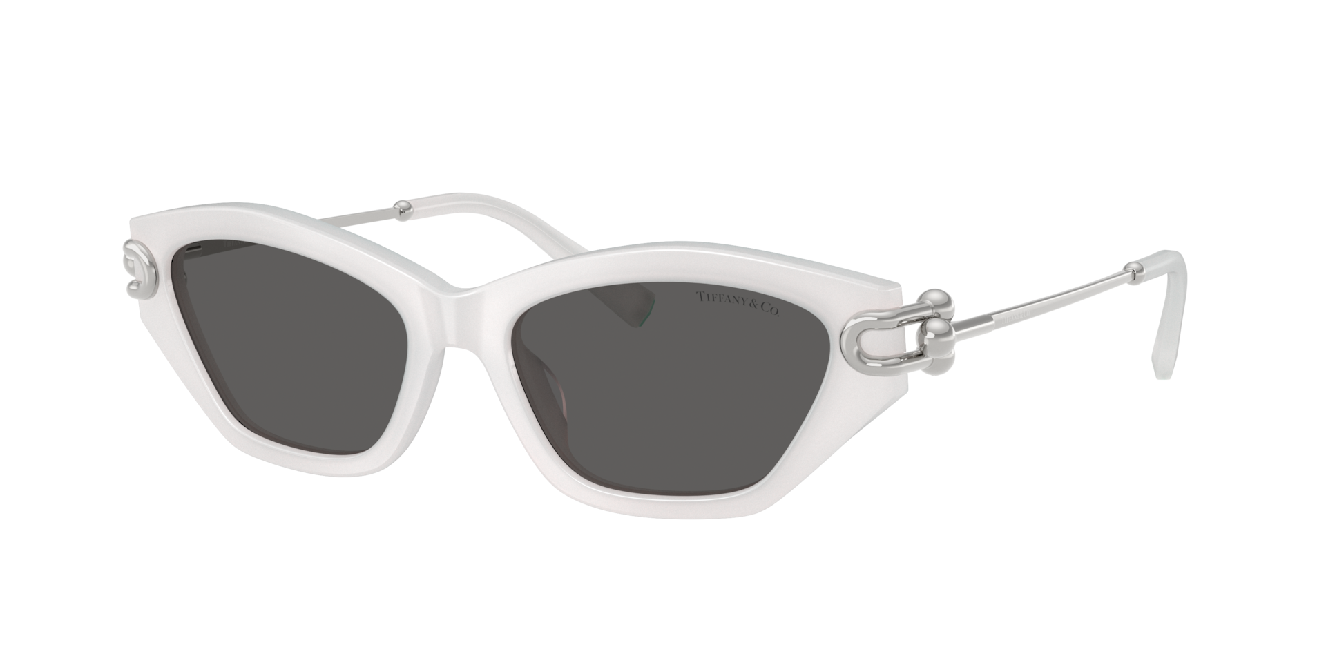 Tiffany Co Femme Sunglass TF4231U - Couleur du Monture Blanc toile de givre Couleur de Lentille Gris fonc 163 €