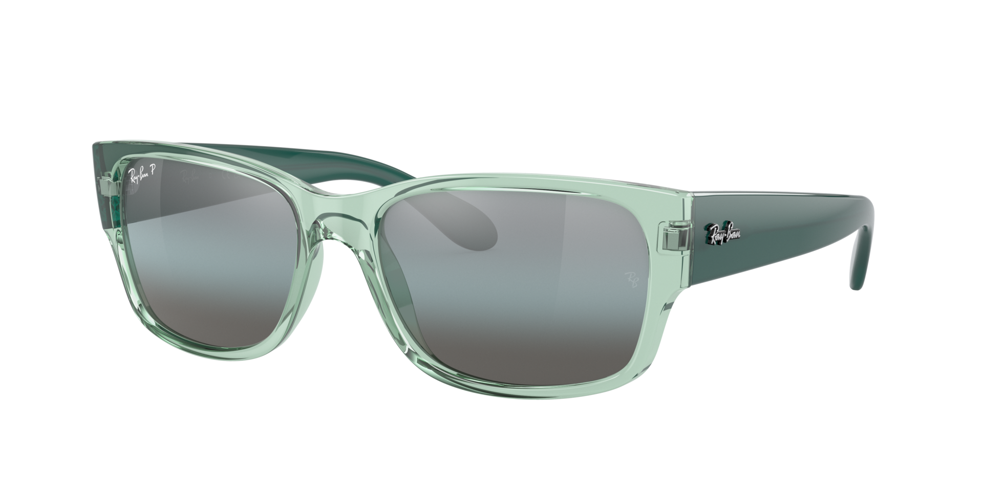 Ray-Ban Unisex Sunglass RB4388 - Rahmenfarbe: Transparent Grün, Linsenfarbe: Blue Polarized