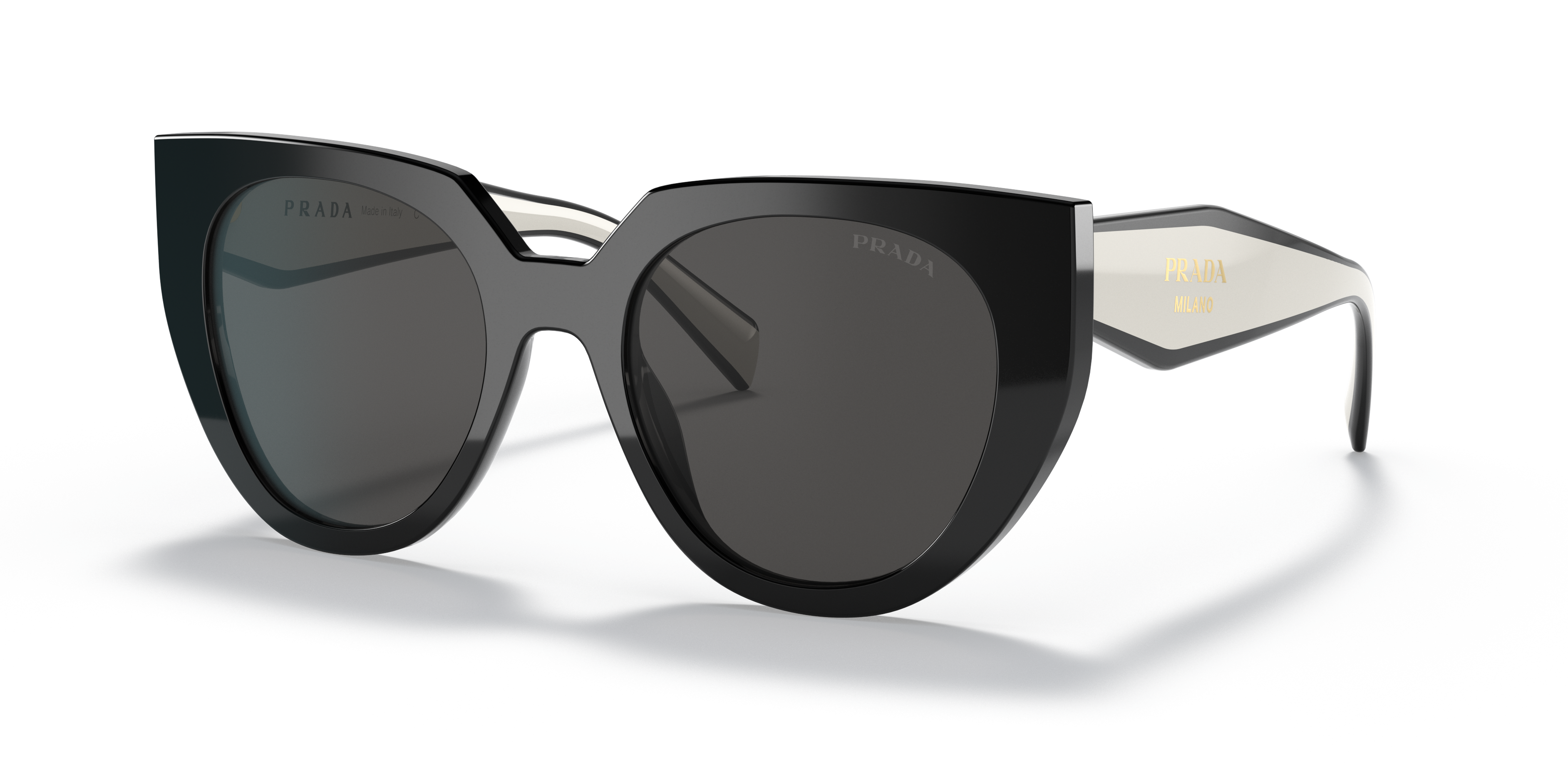Prada PR 14WSF M (53 - 19) with Grey lenses and Black frame