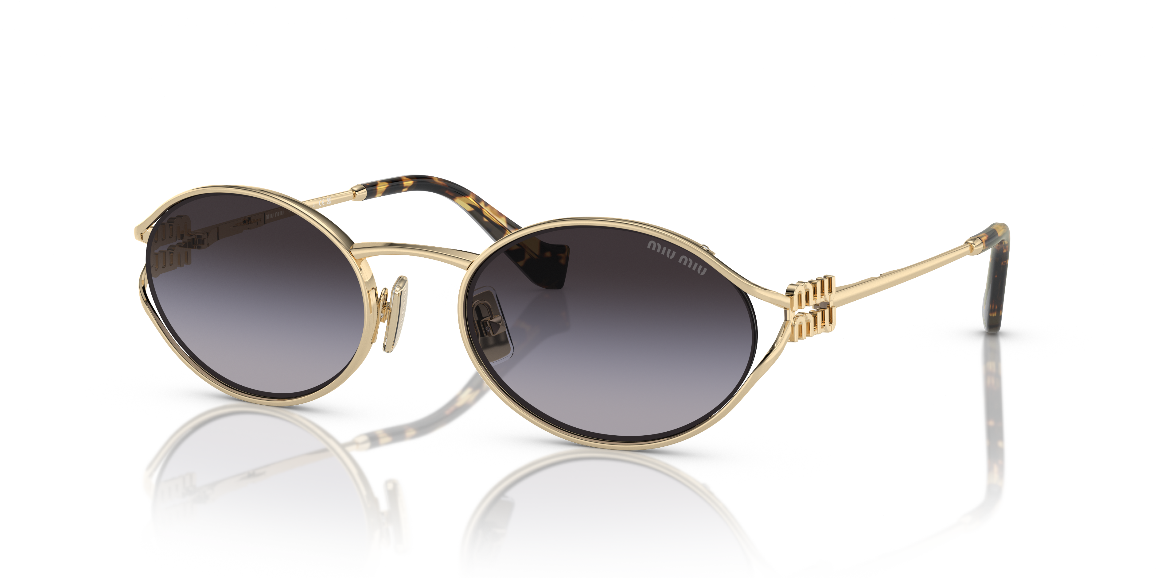 miu miu イエロー Vネック タンクトップ Miu Miu MU 52YS L (54 - 21) with Grey lenses and Gold frame