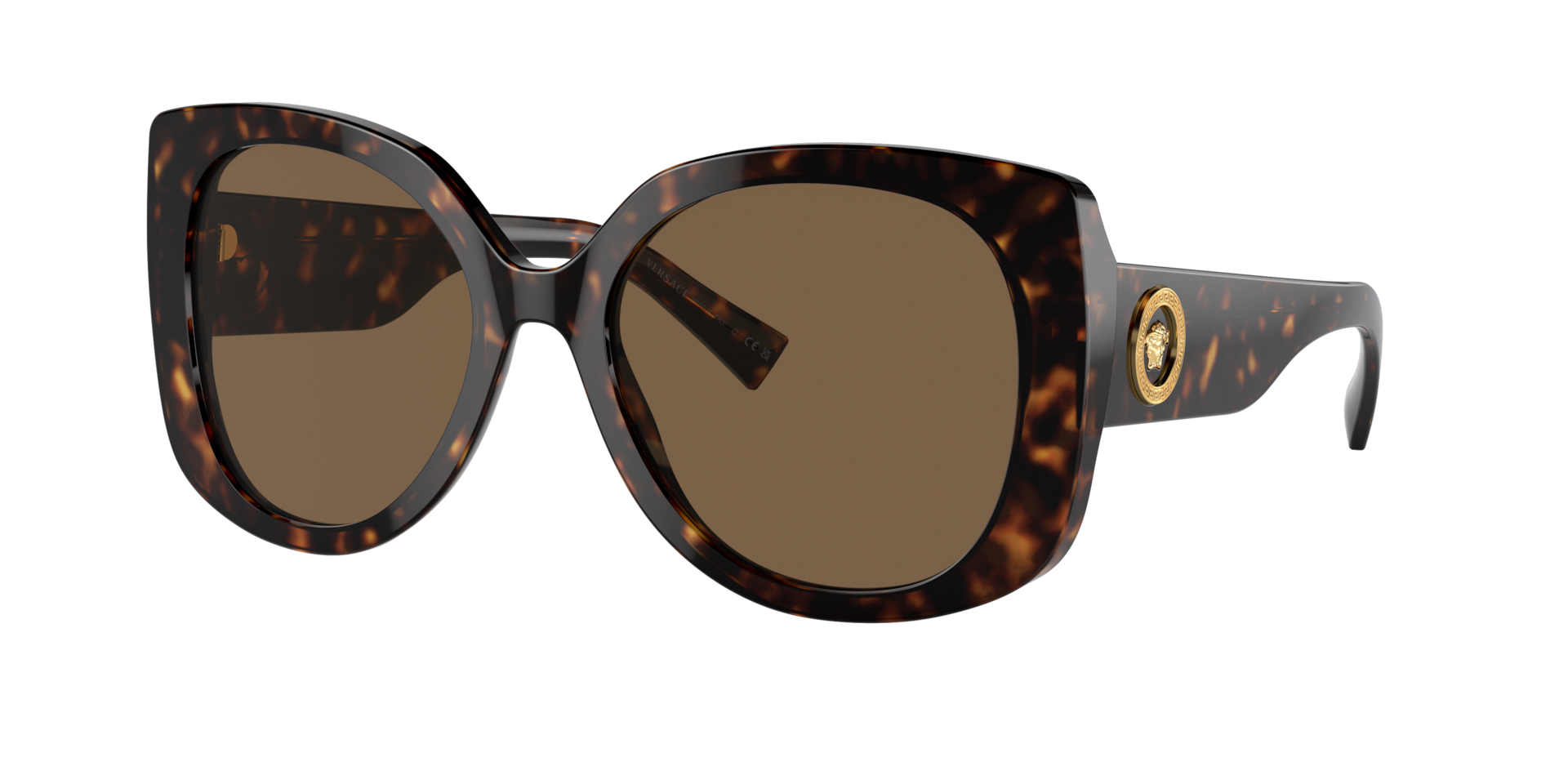 Versace Woman Sunglass VE4387 -  Frame color: Havana, Lens color: Dark Brown