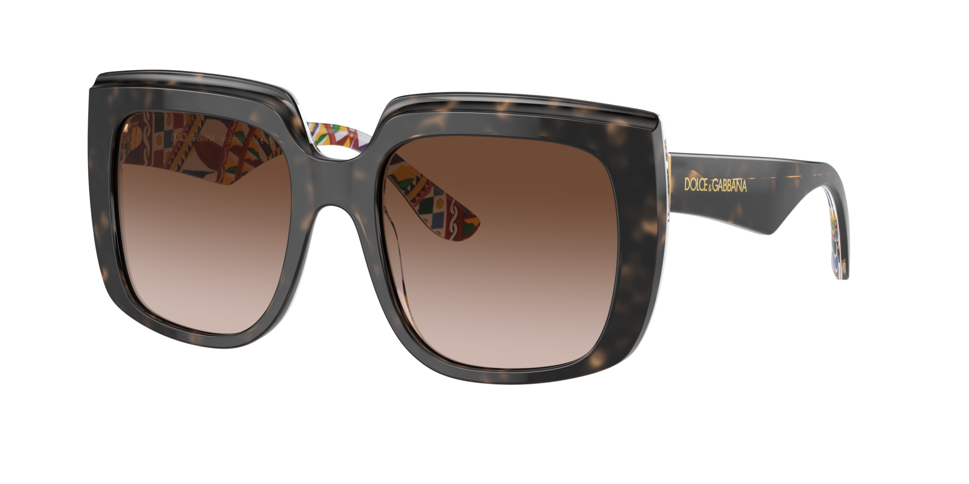 Dolce&Gabbana Damen Braun Verlaufstönung Frau Sunglass Dg4414 - Rahmenfarbe: Havana Auf Weiß Barrow, Linsenfarbe: