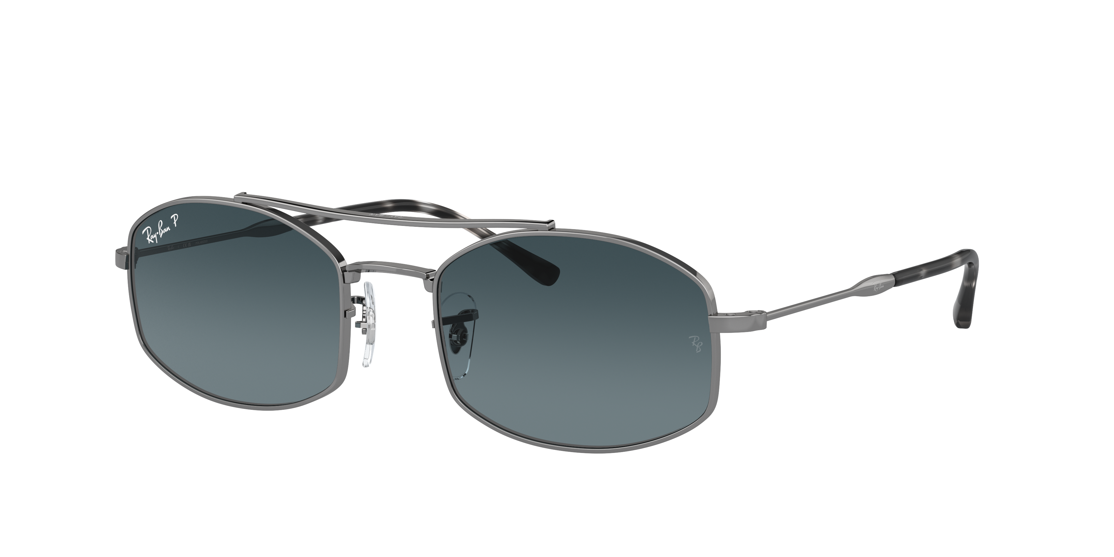 Ray-Ban Unisex Sunglass RB3719 -  Frame color: Gunmetal, Lens color: Dark Blue Polarized