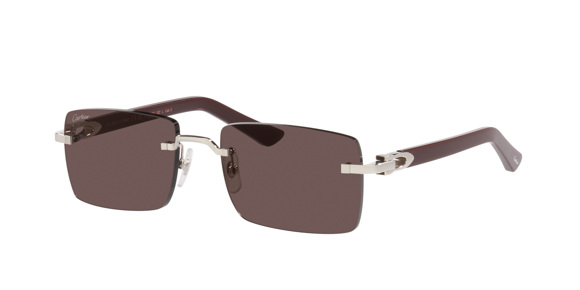 Cartier Unisex Sunglass CT0579S - Couleur du Monture Argent Couleur de Lentille Noir 1050 €