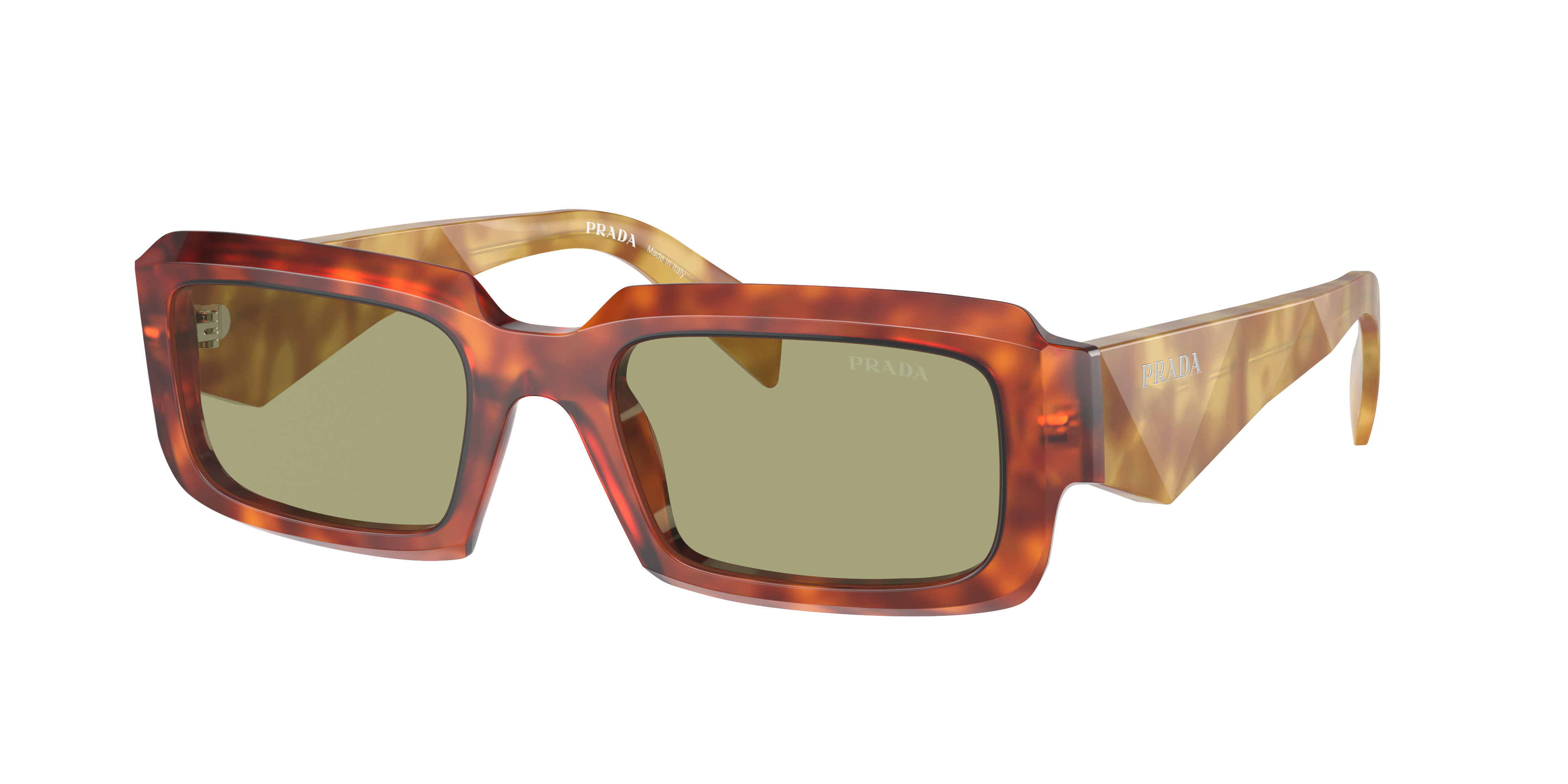 Prada PR 27ZS L (54 - 21) with Green lenses and Brown frame