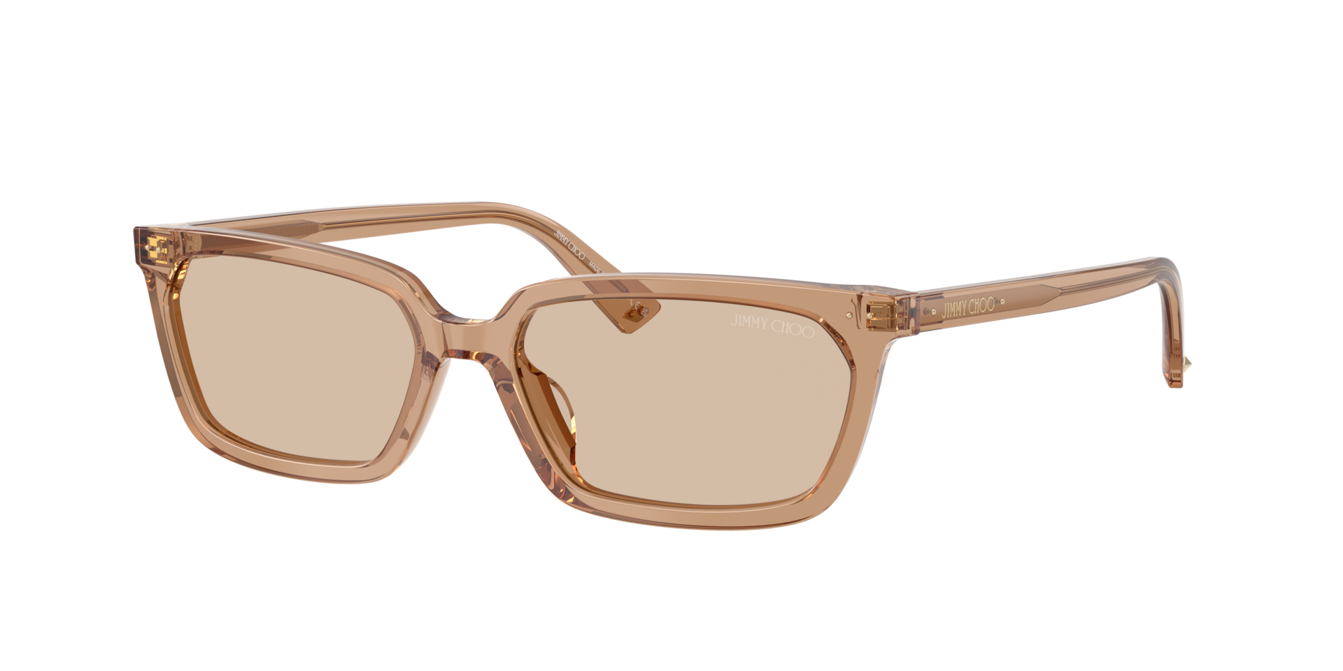 Jimmy Choo Frau Sunglass JC5050U - Rahmenfarbe: Hellbraun transparent, Linsenfarbe: Hellbraun